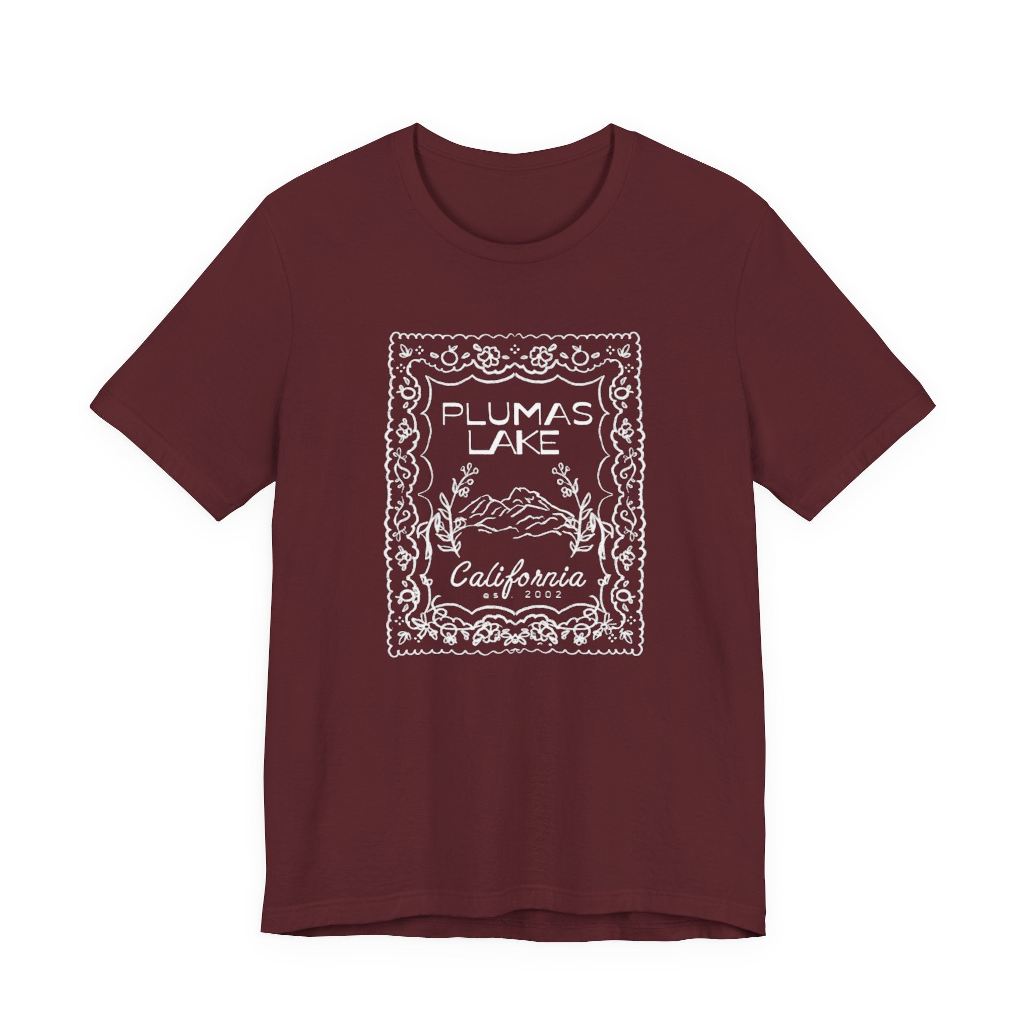 Plumas Lake Hand Drawn Stamp T‑Shirt