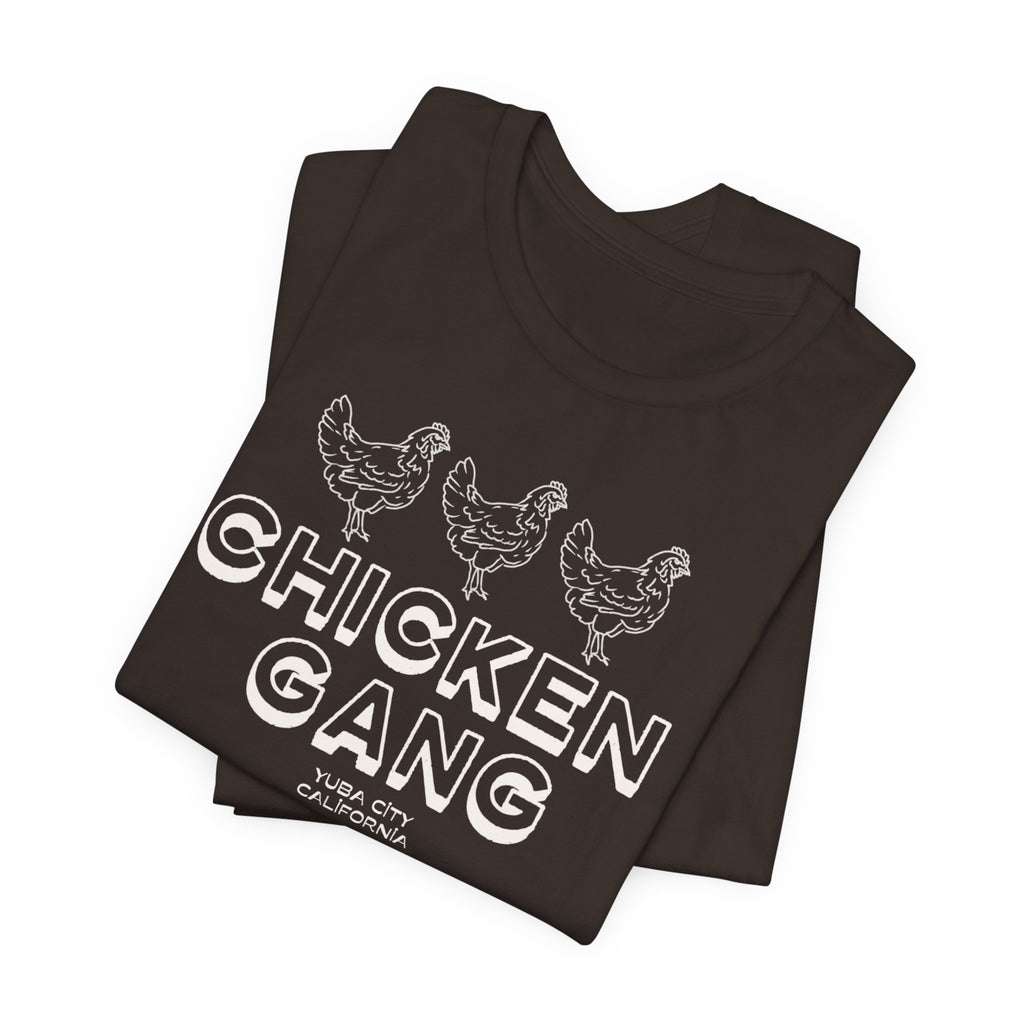 Yuba City Chicken Gang T-Shirt — Hand Drawn Hen Farm Tee for Yuba City