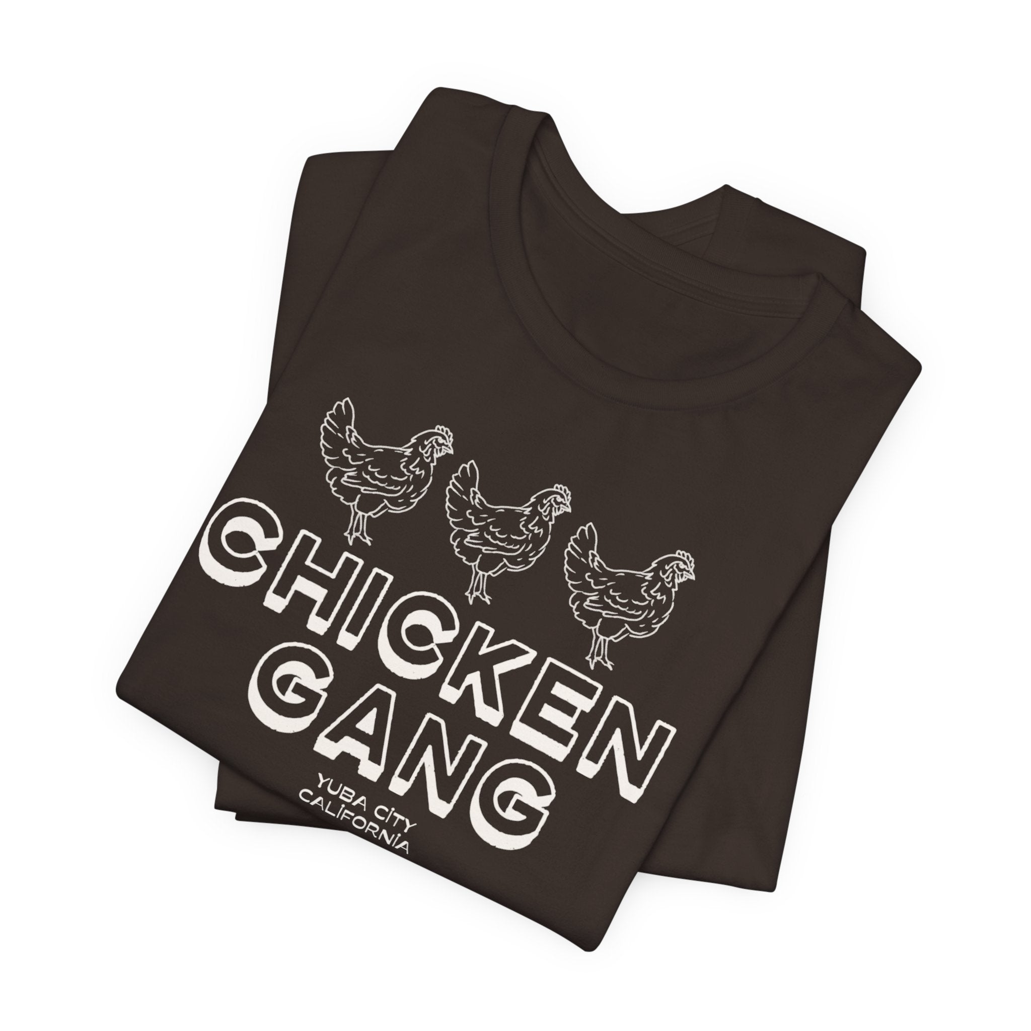 Yuba City Chicken Gang T-Shirt — Hand Drawn Hen Farm Tee for Yuba City