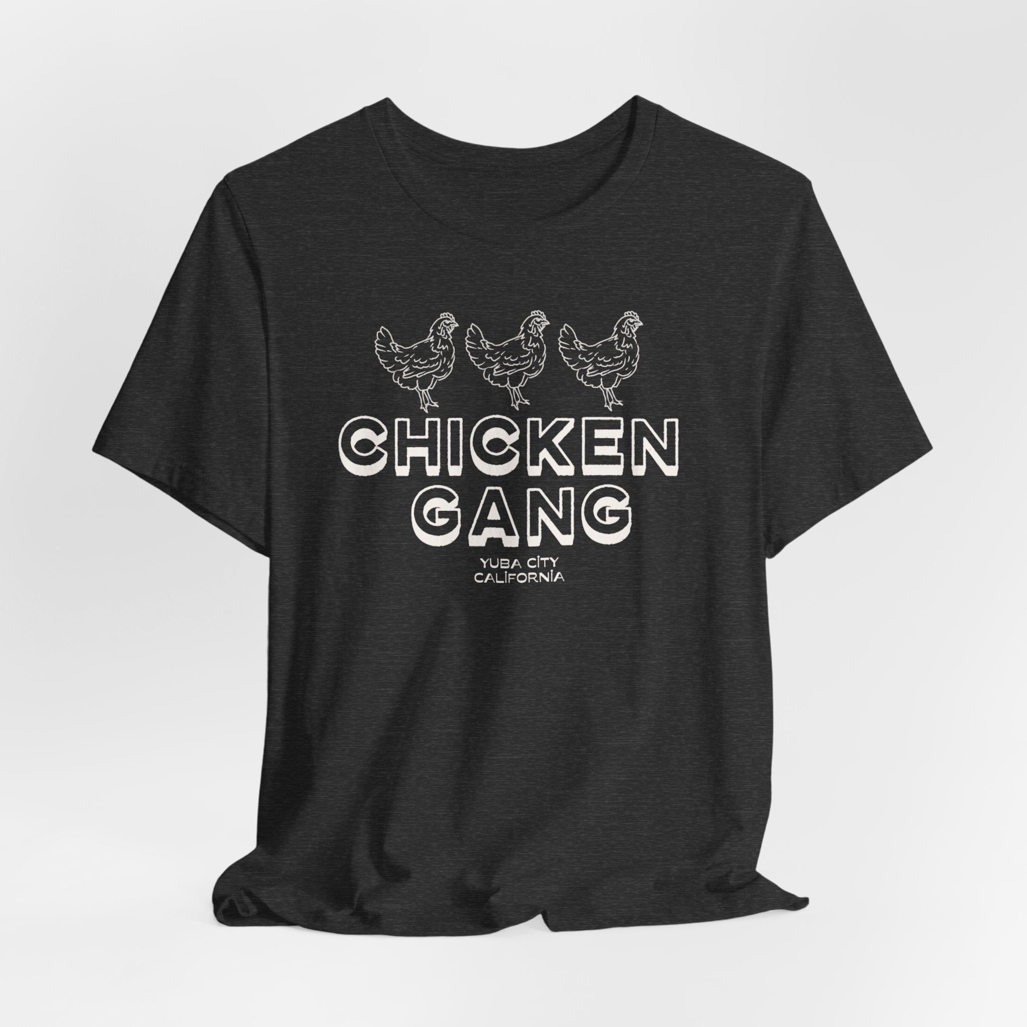 Yuba City Chicken Gang T-Shirt — Hand Drawn Hen Farm Tee for Yuba City