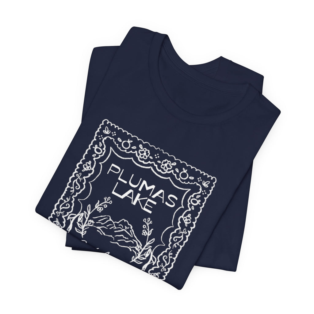 Plumas Lake Hand Drawn Stamp T‑Shirt