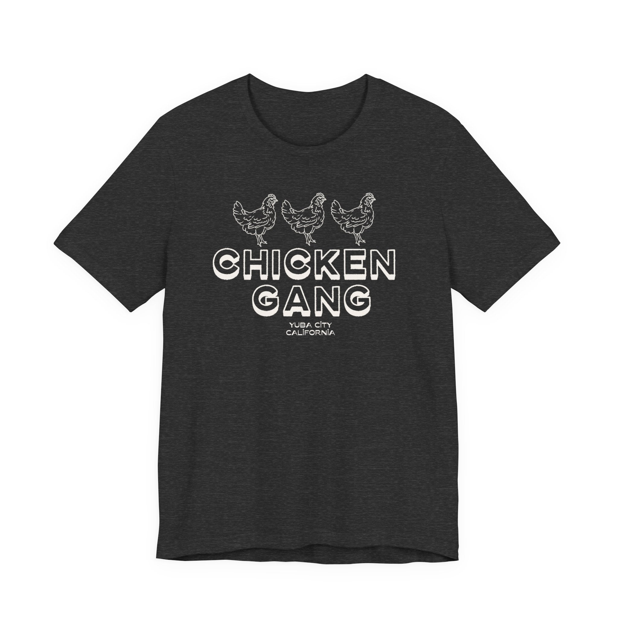 Yuba City Chicken Gang T-Shirt — Hand Drawn Hen Farm Tee for Yuba City