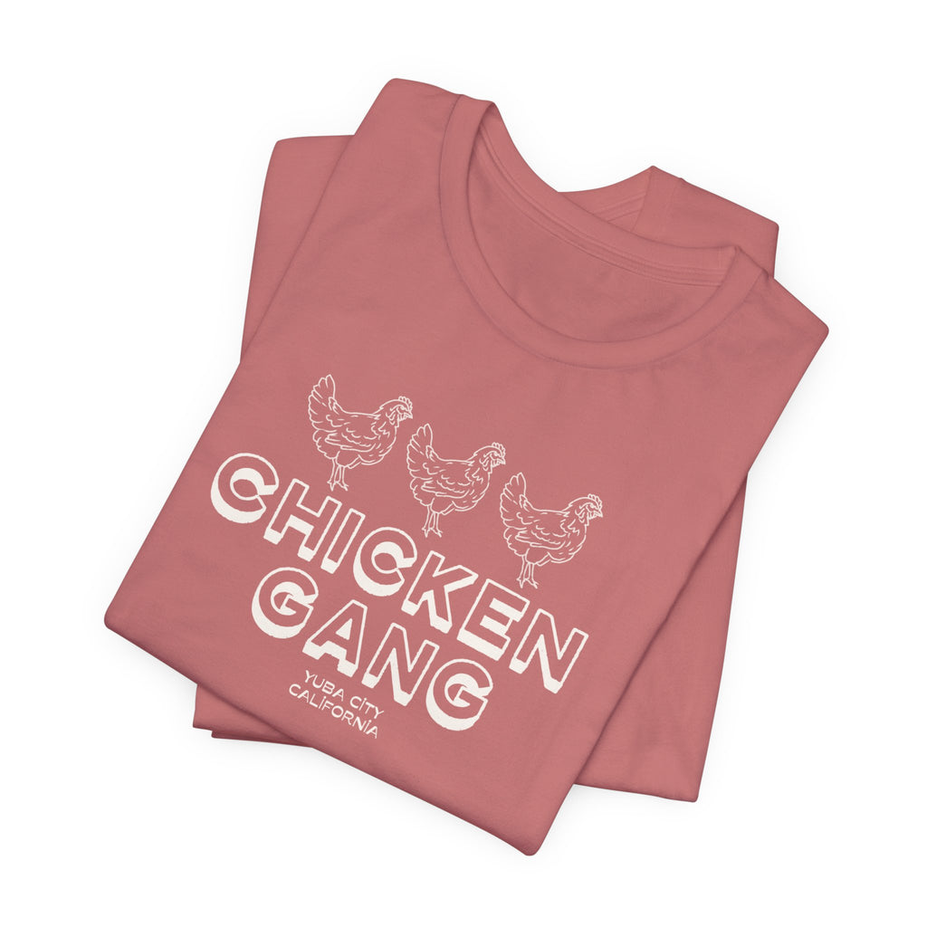 Yuba City Chicken Gang T-Shirt — Hand Drawn Hen Farm Tee for Yuba City