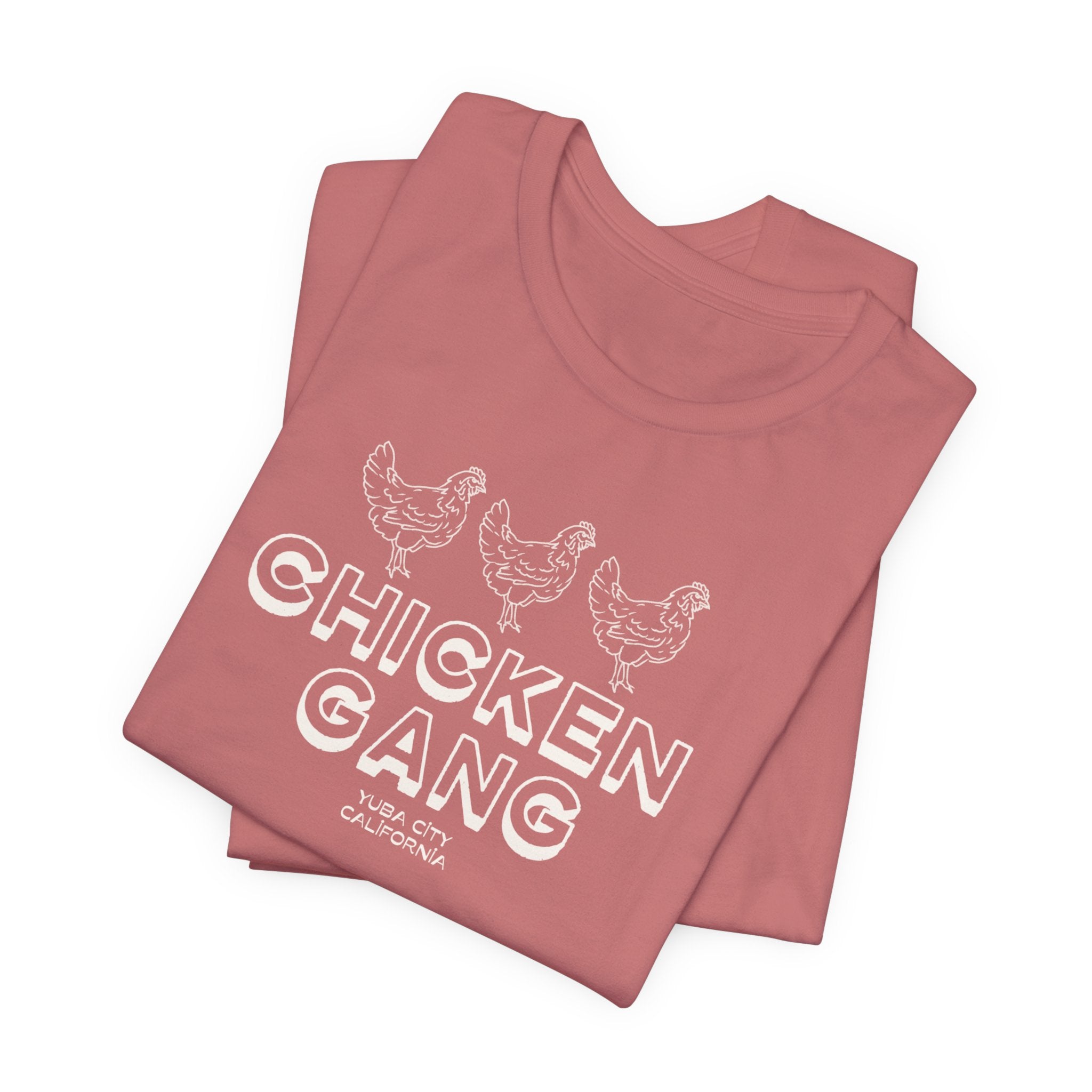 Yuba City Chicken Gang T-Shirt — Hand Drawn Hen Farm Tee for Yuba City