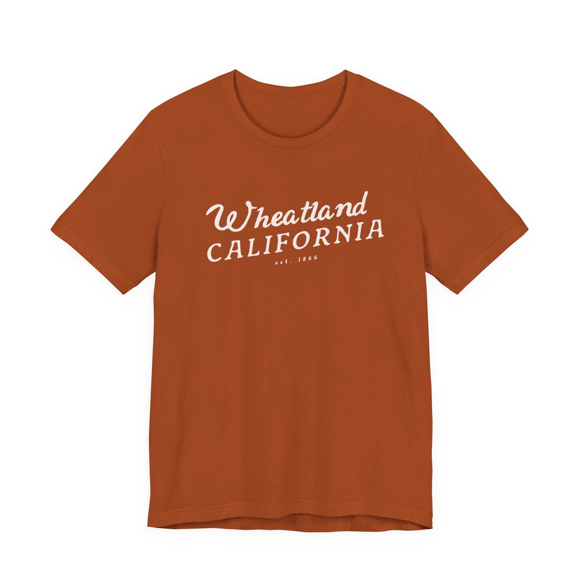 Wheatland California Vintage Script Tee — Retro Small Town Pride T-Shirt