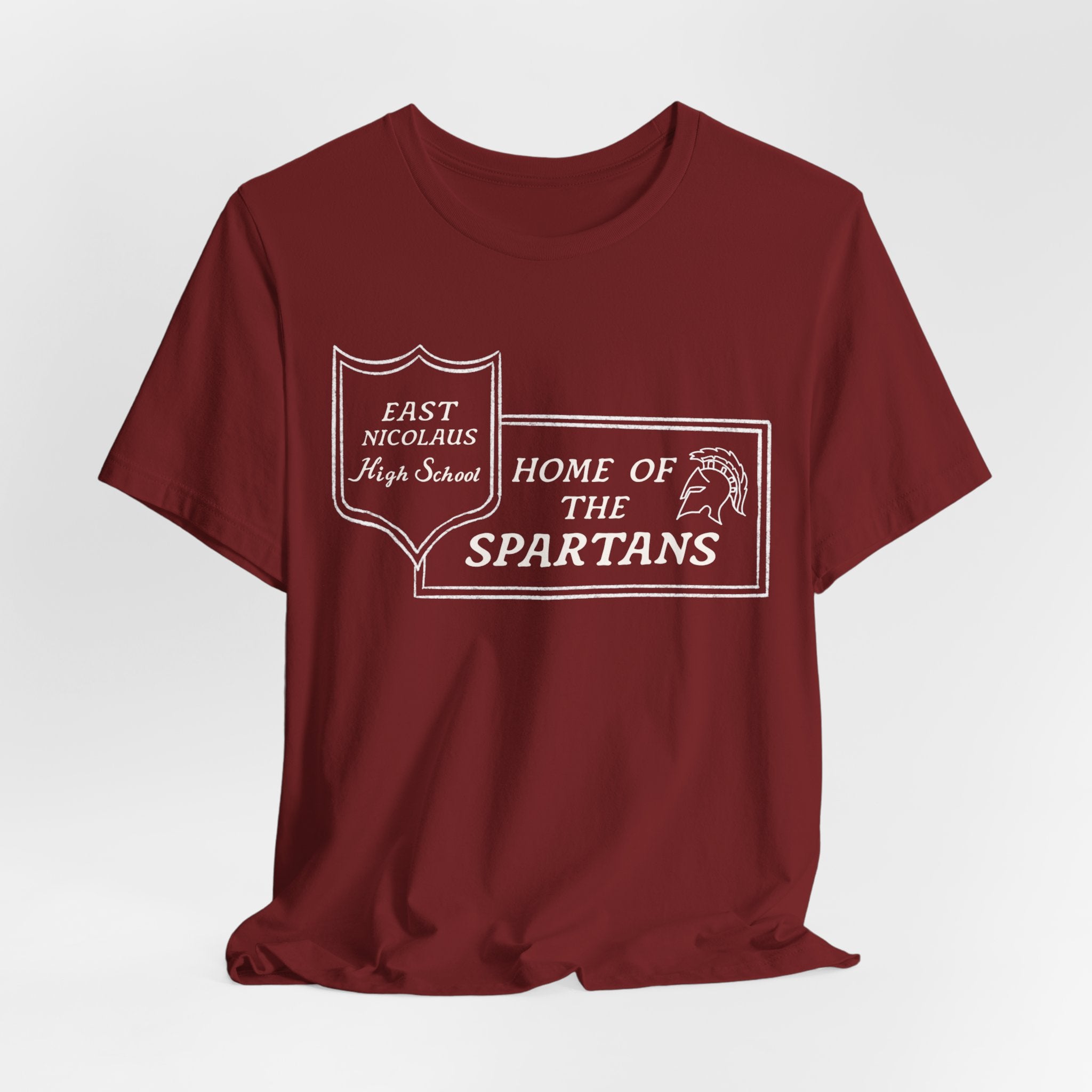 East Nicolaus Marquee Spartans High School Tee — "Home of the Spartans"