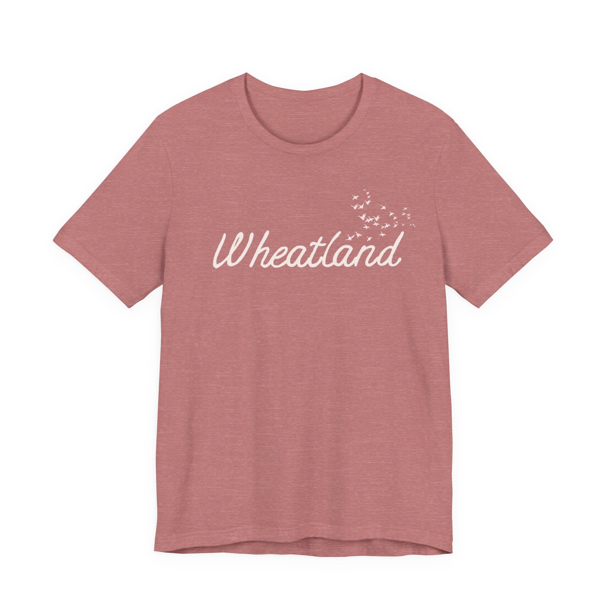 Winter Birds Wheatland Script Tee — Casual Town Name T‑Shirt
