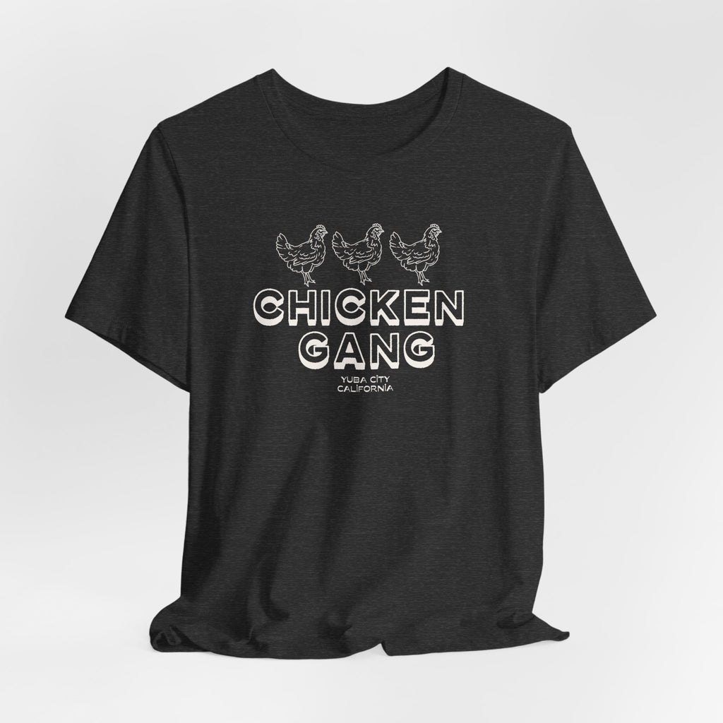 Yuba City Chicken Gang T-Shirt — Hand Drawn Hen Farm Tee for Yuba City