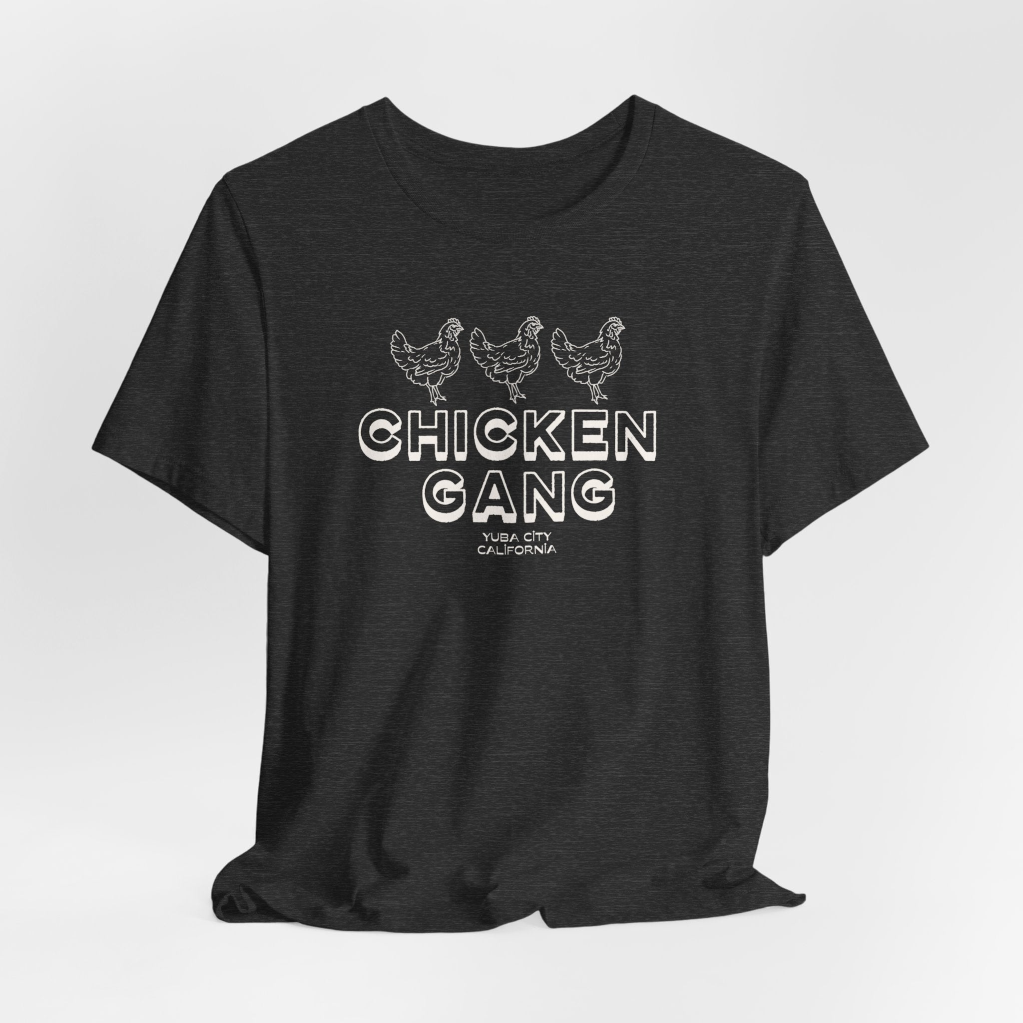 Yuba City Chicken Gang T-Shirt — Hand Drawn Hen Farm Tee for Yuba City