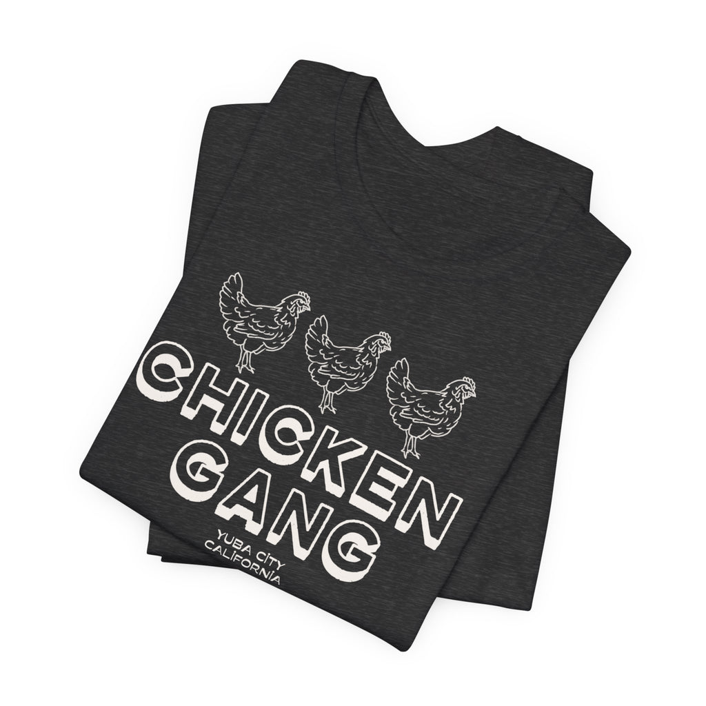 Yuba City Chicken Gang T-Shirt — Hand Drawn Hen Farm Tee for Yuba City
