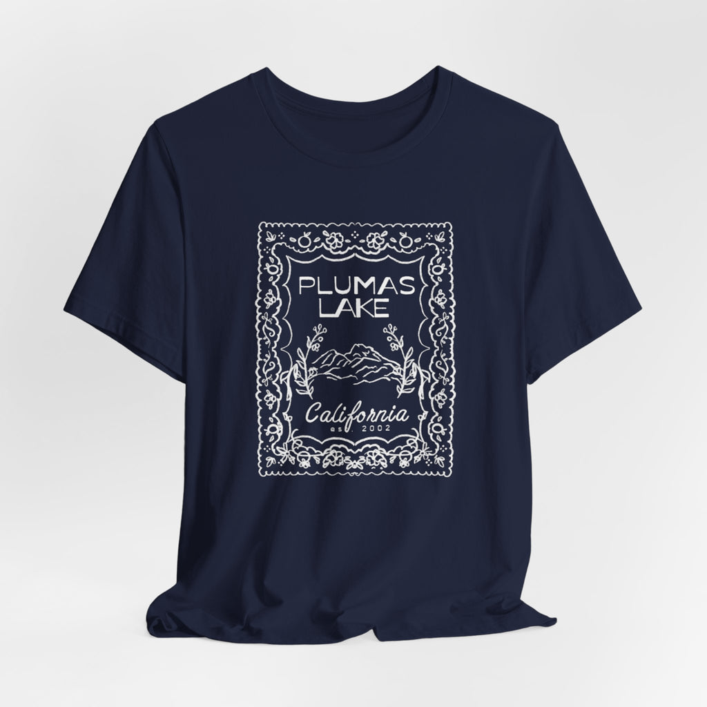 Plumas Lake Hand Drawn Stamp T‑Shirt