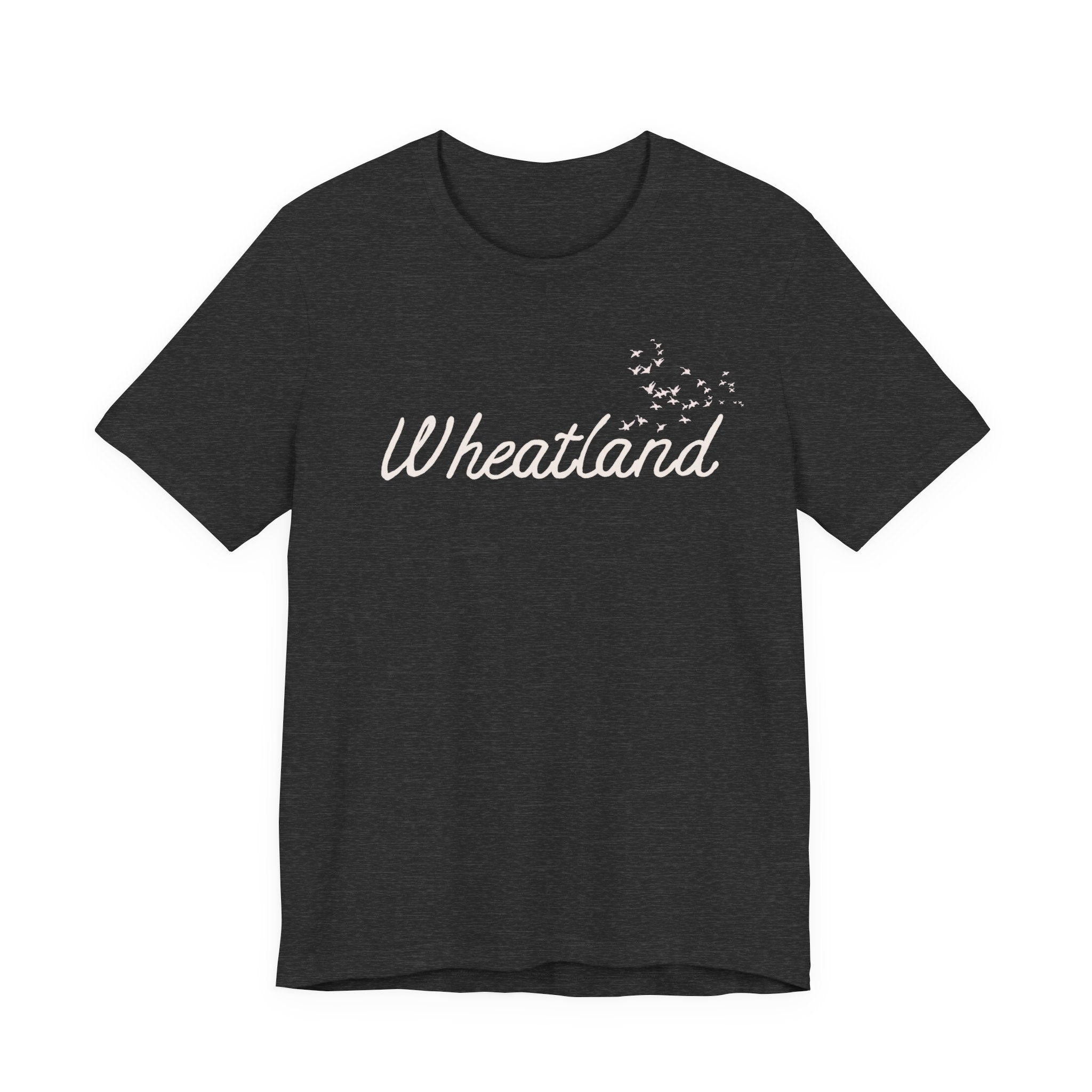 Winter Birds Wheatland Script Tee — Casual Town Name T‑Shirt