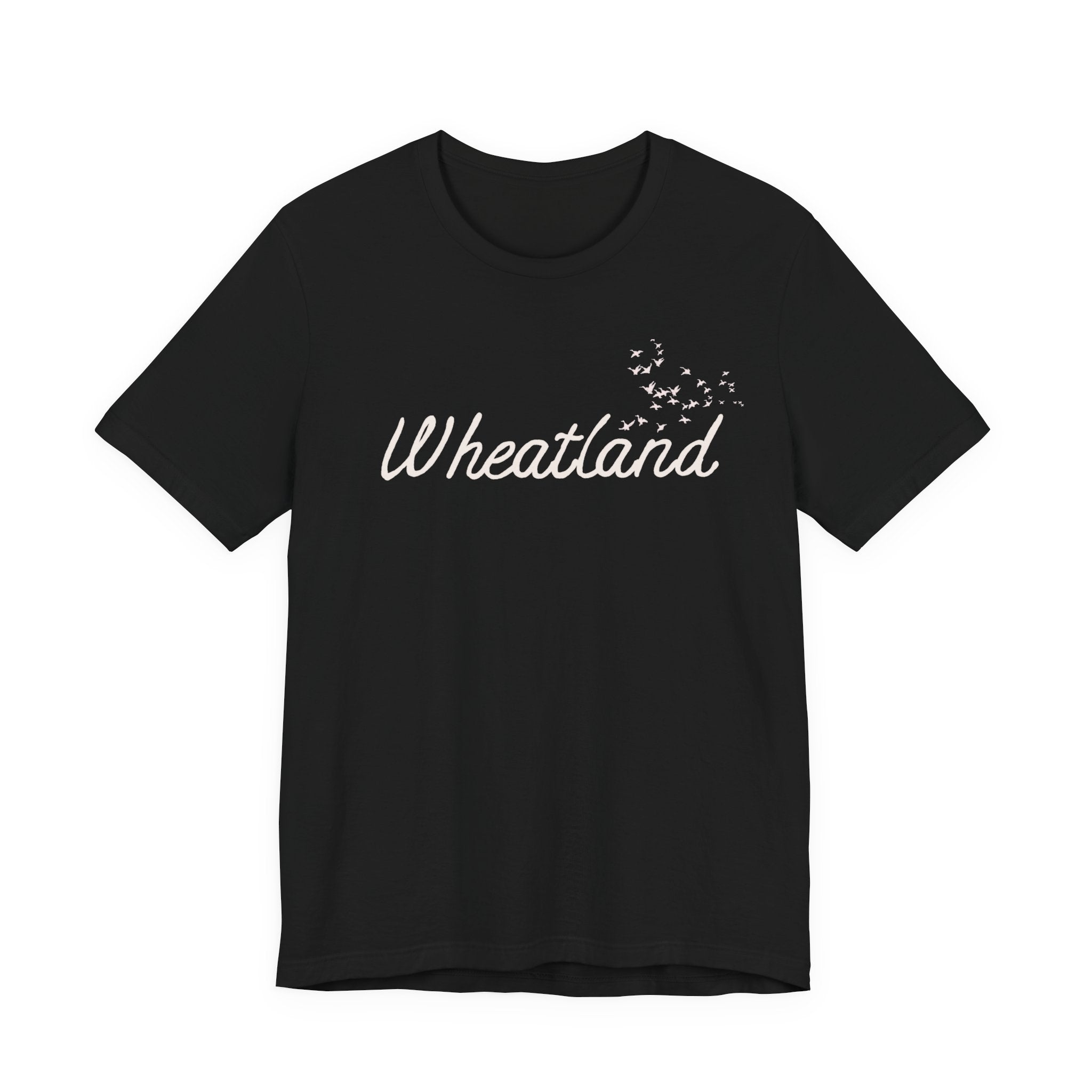 Winter Birds Wheatland Script Tee — Casual Town Name T‑Shirt