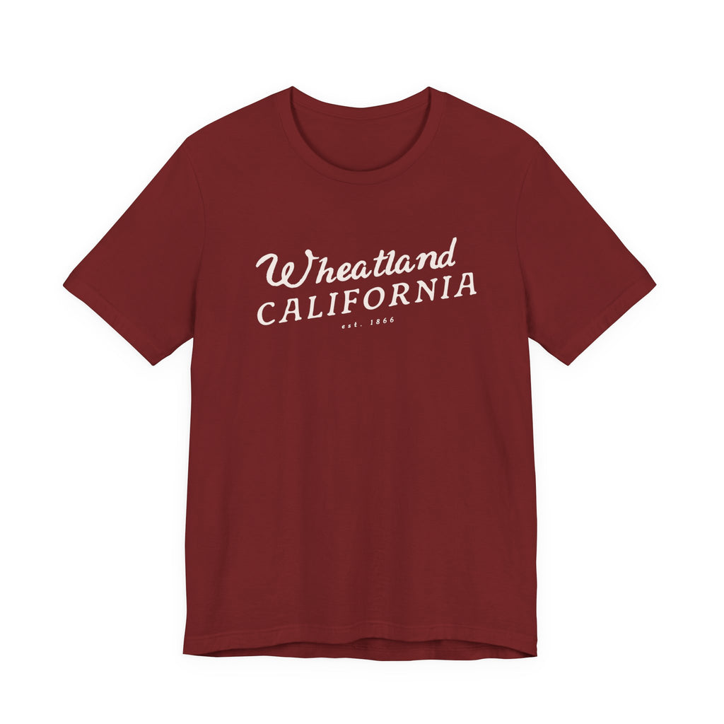 Wheatland California Vintage Script Tee — Retro Small Town Pride T-Shirt