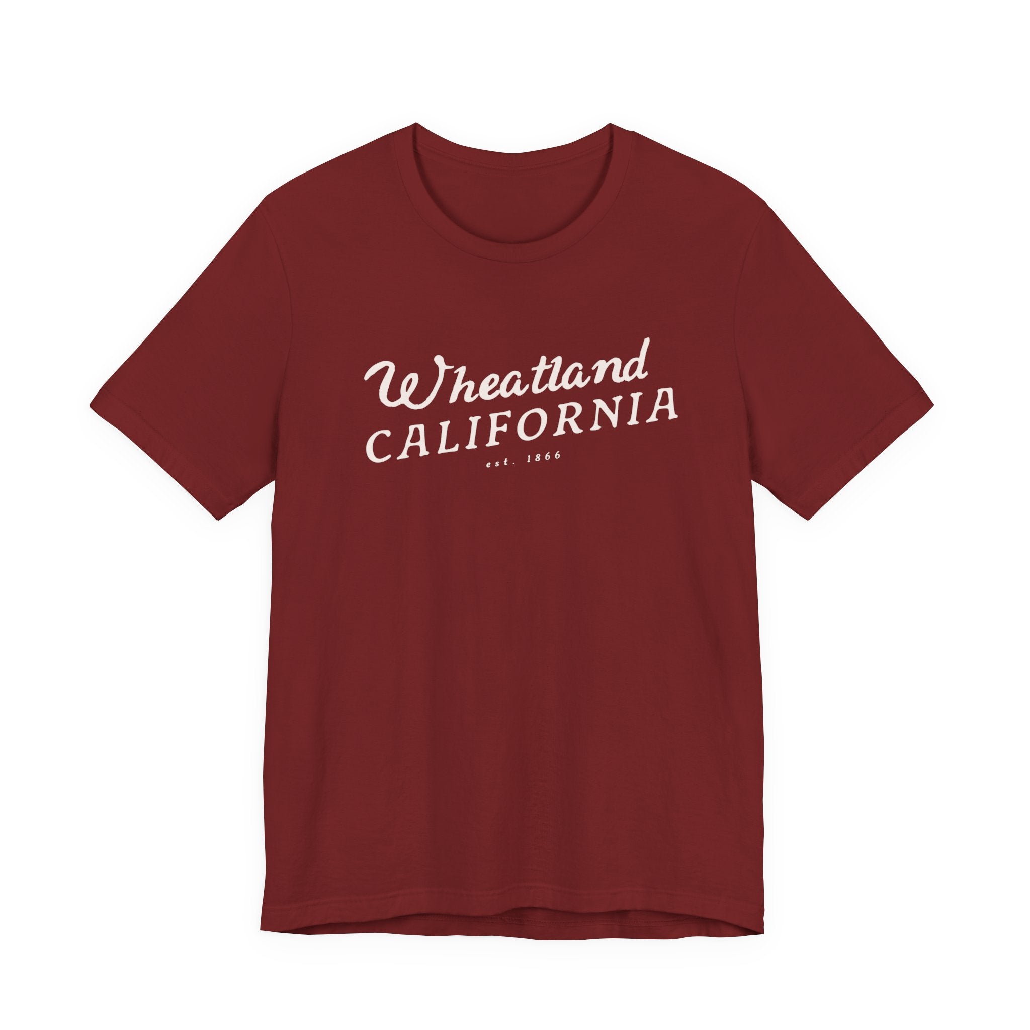Wheatland California Vintage Script Tee — Retro Small Town Pride T-Shirt