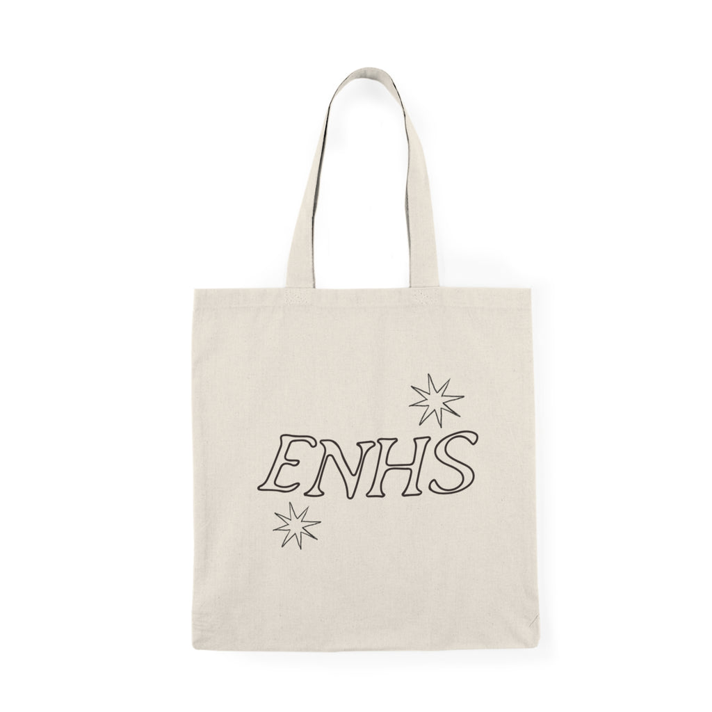 ENHS East Nicolaus High School Star Script Tote Bag — Natural Canvas Grocery & Everyday Tote