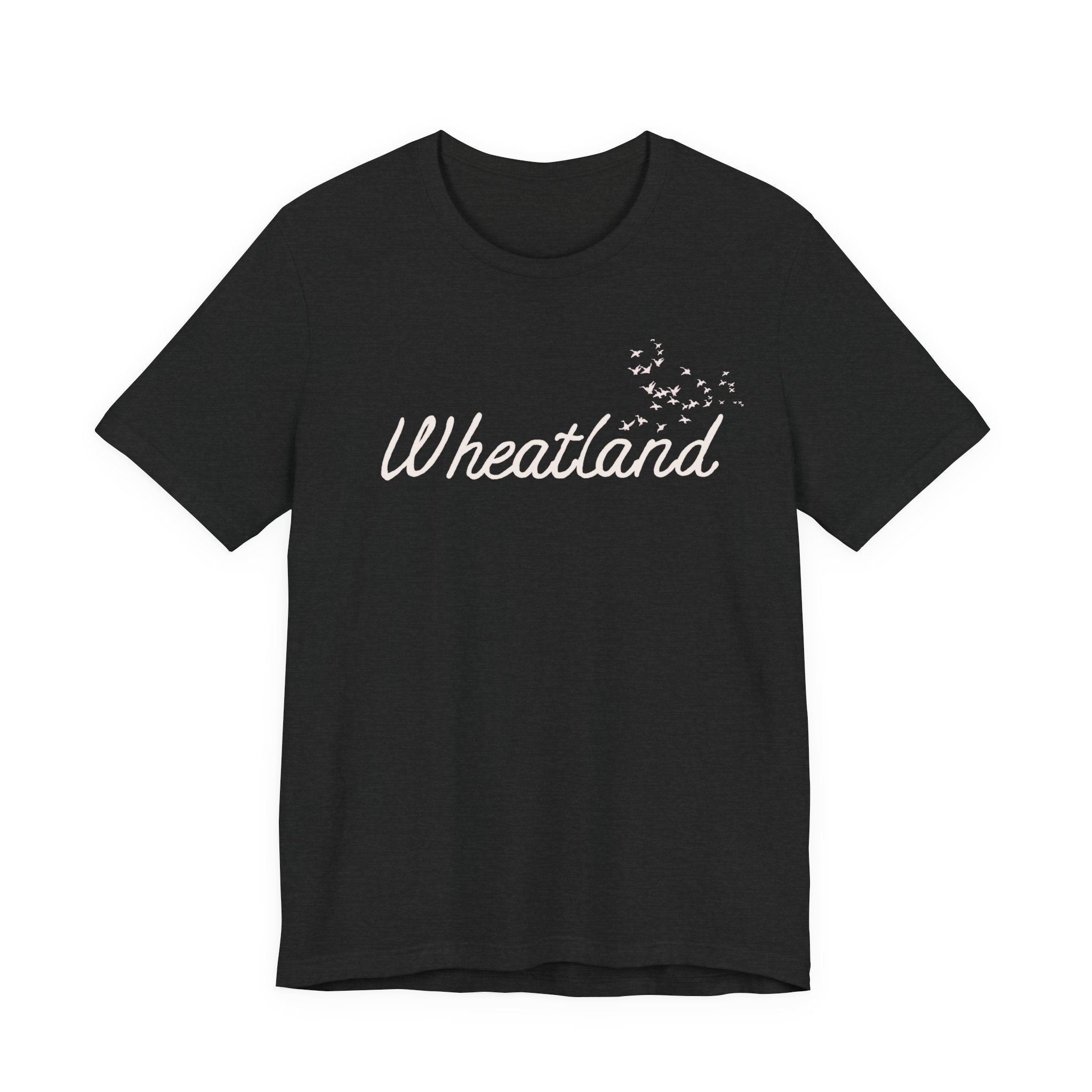 Winter Birds Wheatland Script Tee — Casual Town Name T‑Shirt