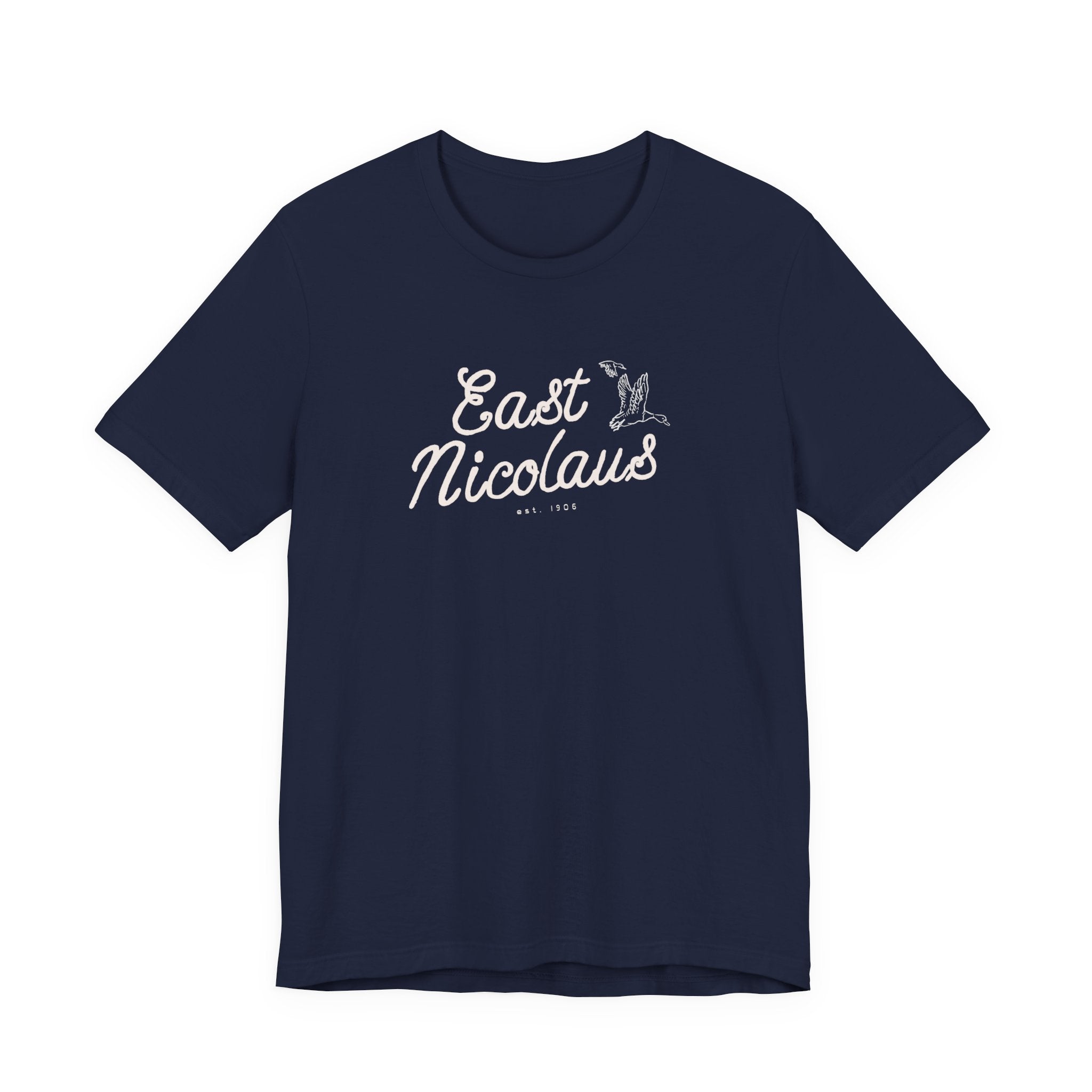 East Nicolaus Vintage Script T‑Shirt — Retro SmallTown Tee
