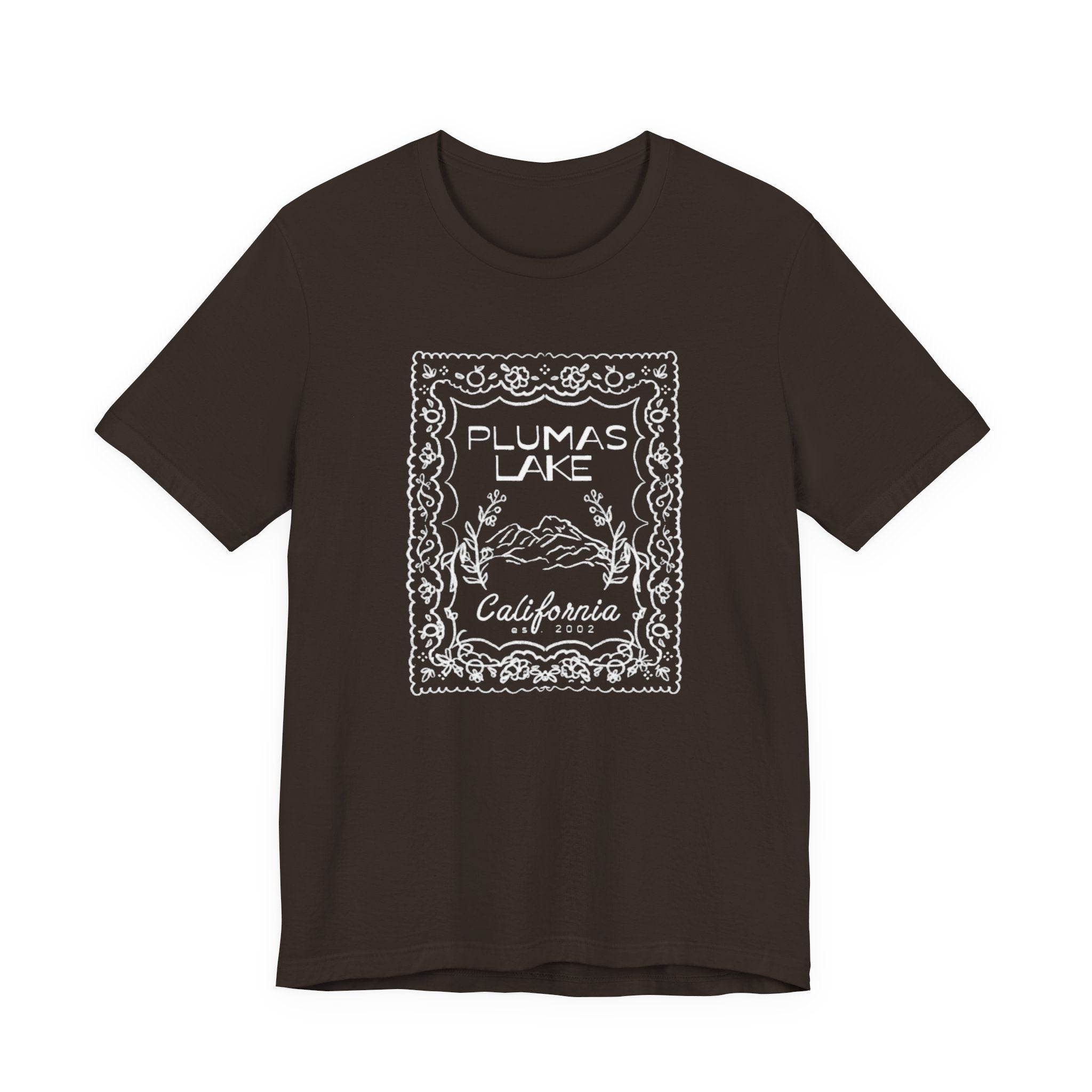 Plumas Lake Hand Drawn Stamp T‑Shirt