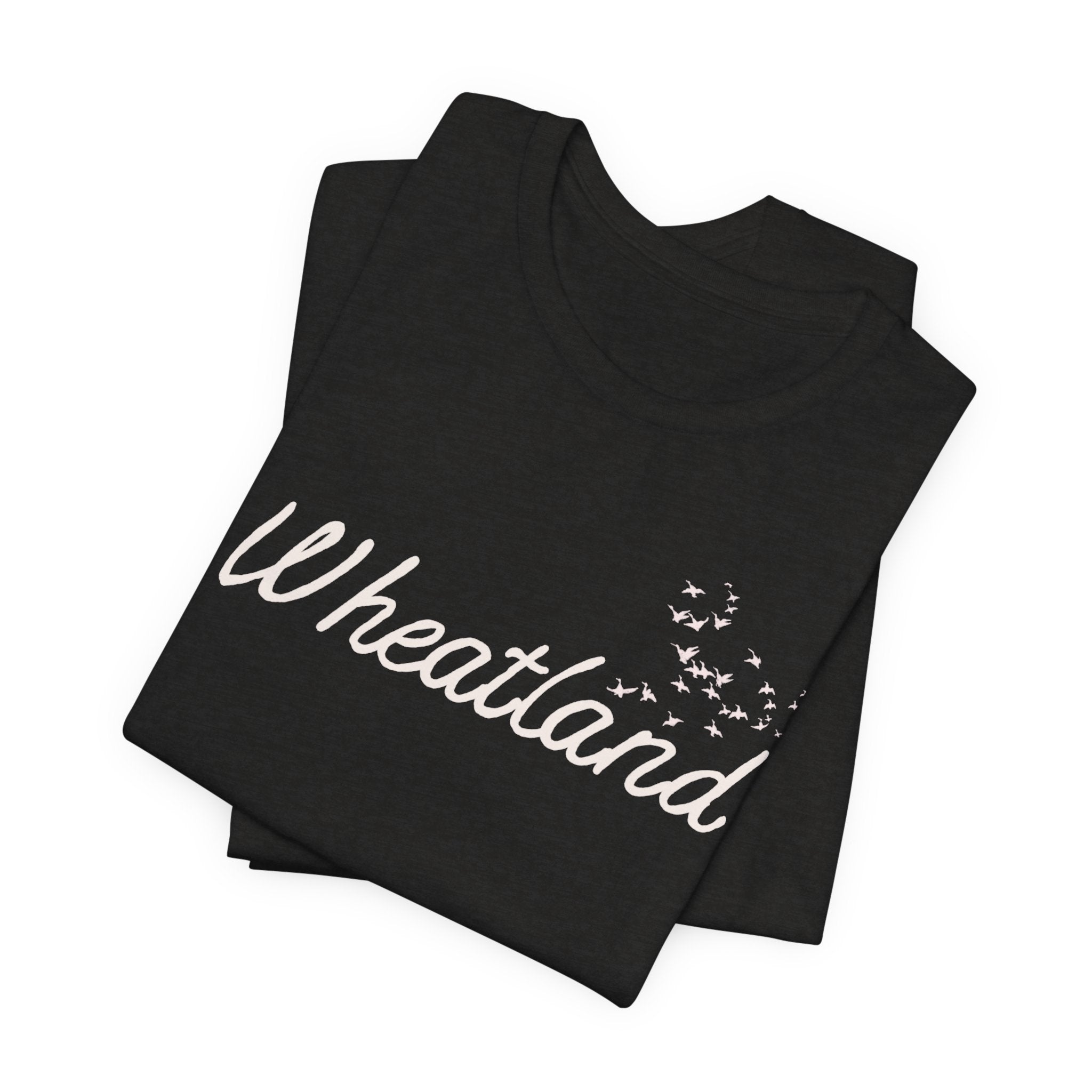 Winter Birds Wheatland Script Tee — Casual Town Name T‑Shirt