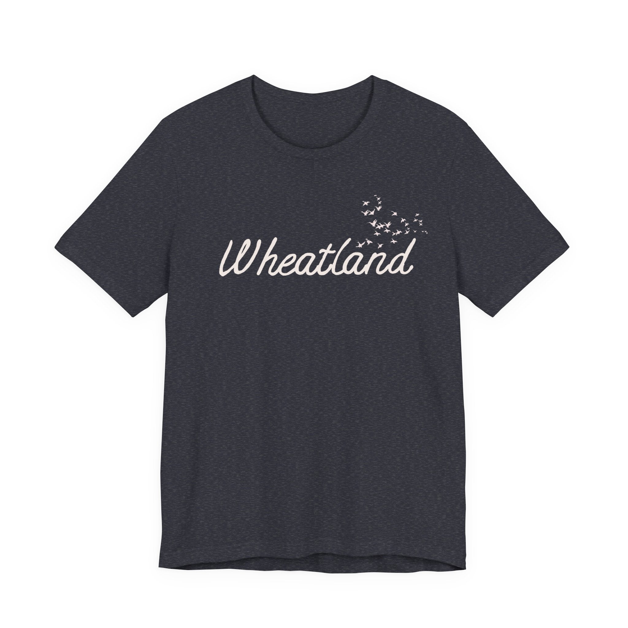 Winter Birds Wheatland Script Tee — Casual Town Name T‑Shirt