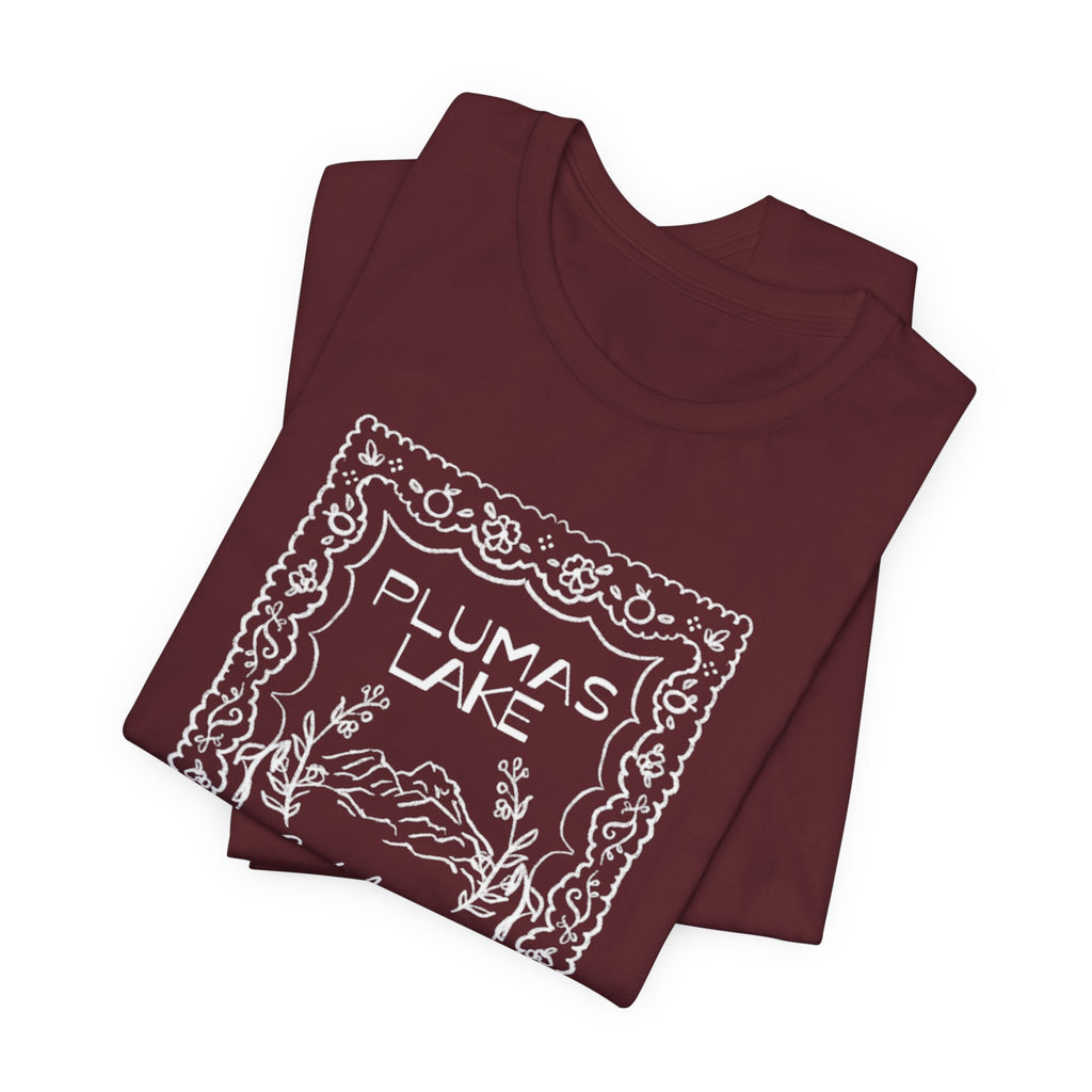 Plumas Lake Hand Drawn Stamp T‑Shirt