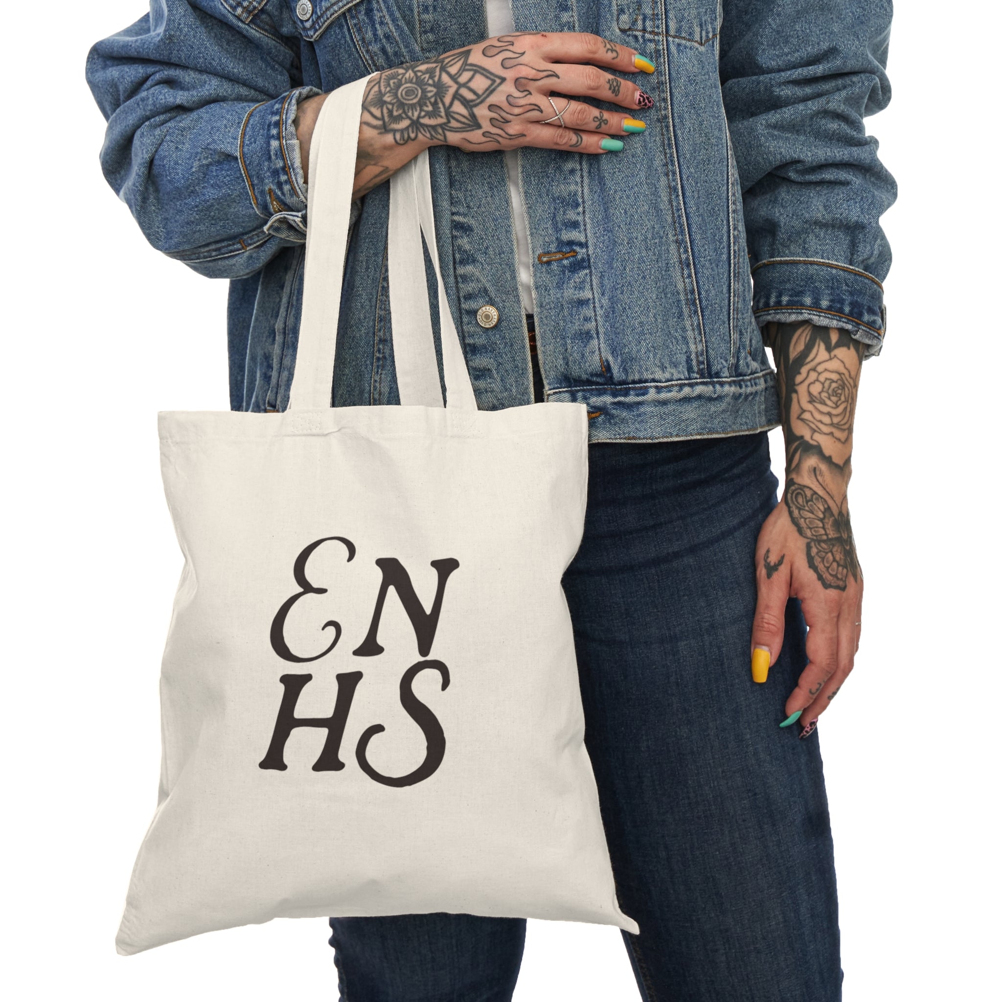 East Nicolaus Highschool ENHS Natural Cotton Tote Bag — Scenic Hand-Lettered Logo
