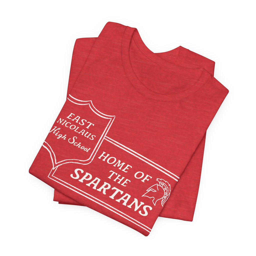 East Nicolaus Marquee Spartans High School Tee — "Home of the Spartans"
