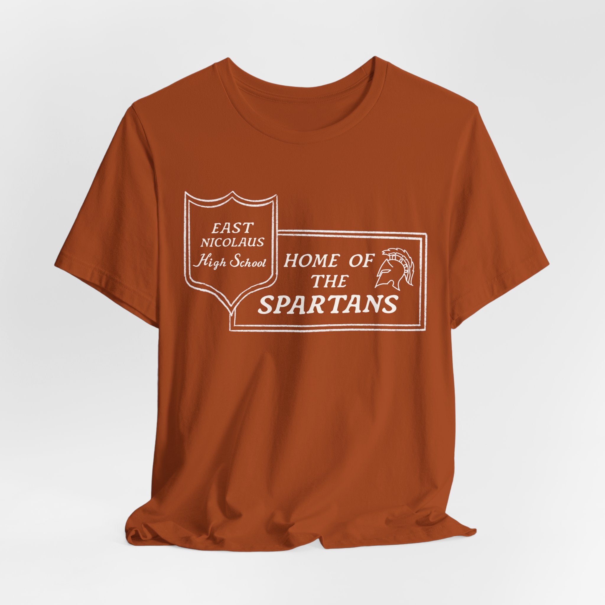 East Nicolaus Marquee Spartans High School Tee — "Home of the Spartans"