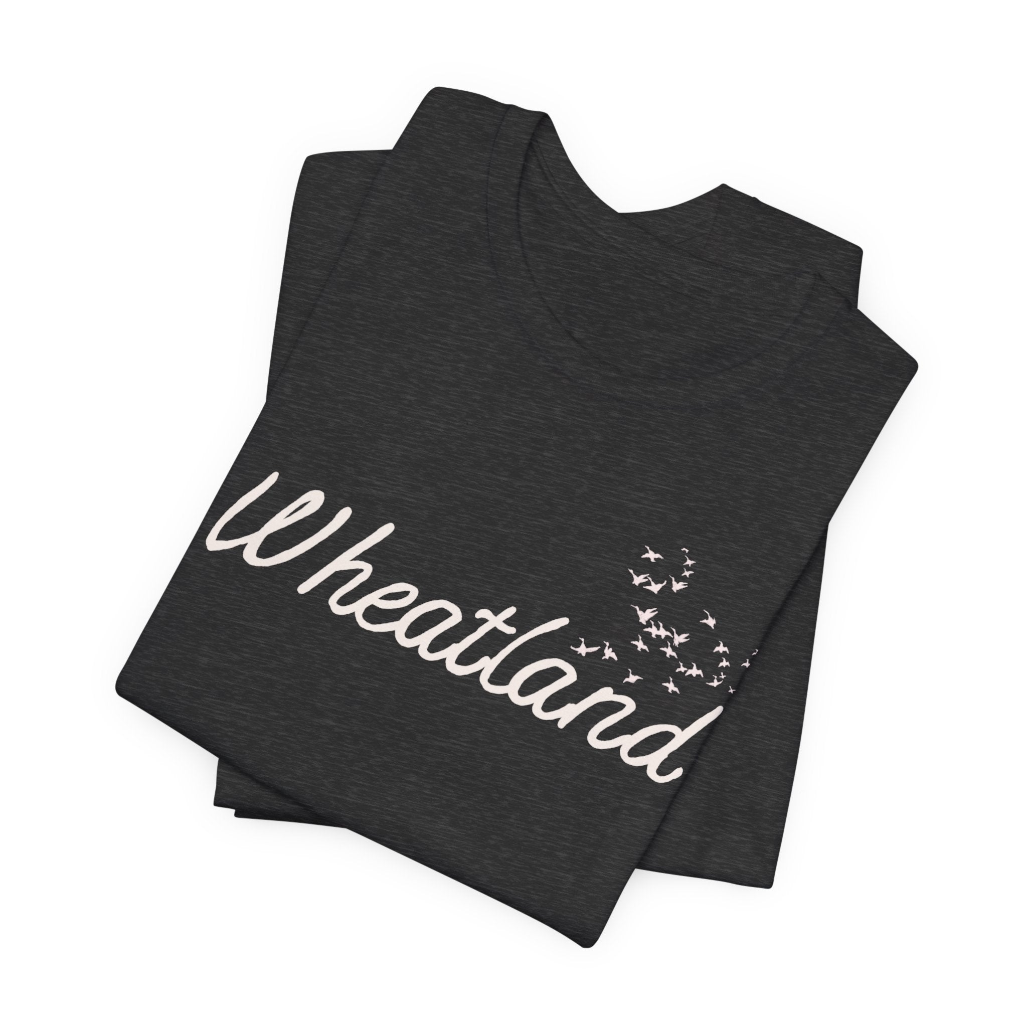 Winter Birds Wheatland Script Tee — Casual Town Name T‑Shirt