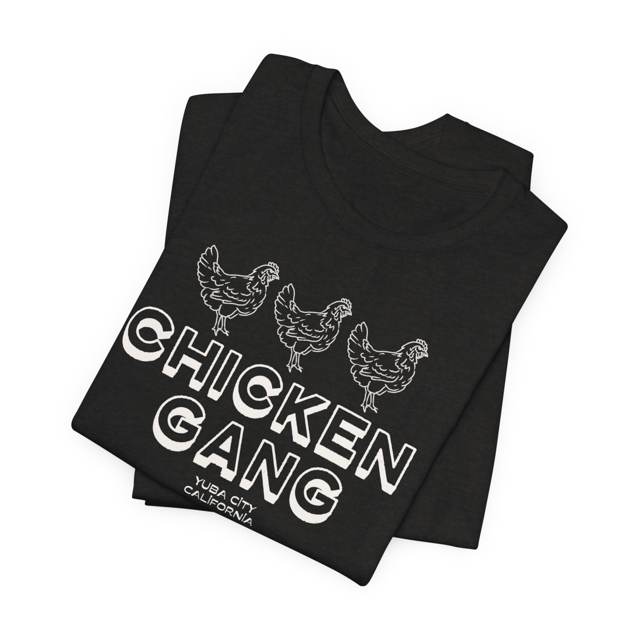 Yuba City Chicken Gang T-Shirt — Hand Drawn Hen Farm Tee for Yuba City