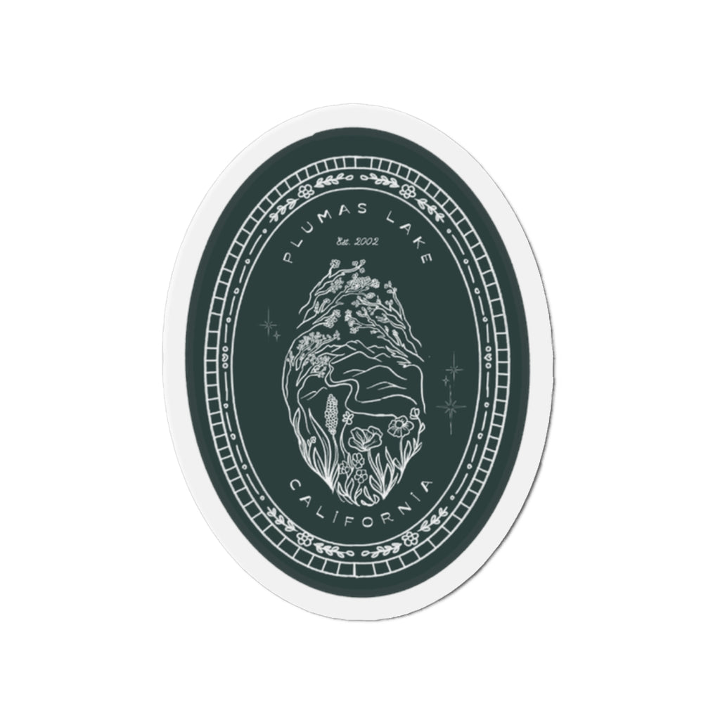 Die-Cut Magnet — Plumas Lake California Vintage Botanical Seal