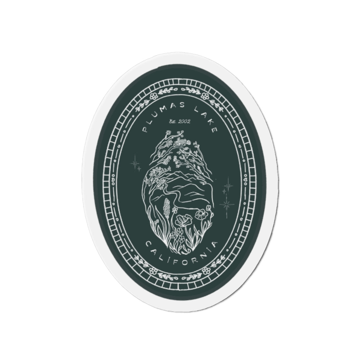 Die-Cut Magnet — Plumas Lake California Vintage Botanical Seal