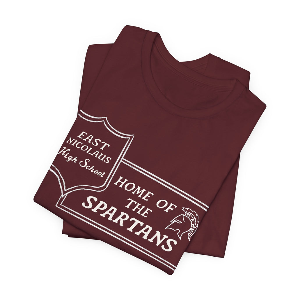 East Nicolaus Marquee Spartans High School Tee — "Home of the Spartans"