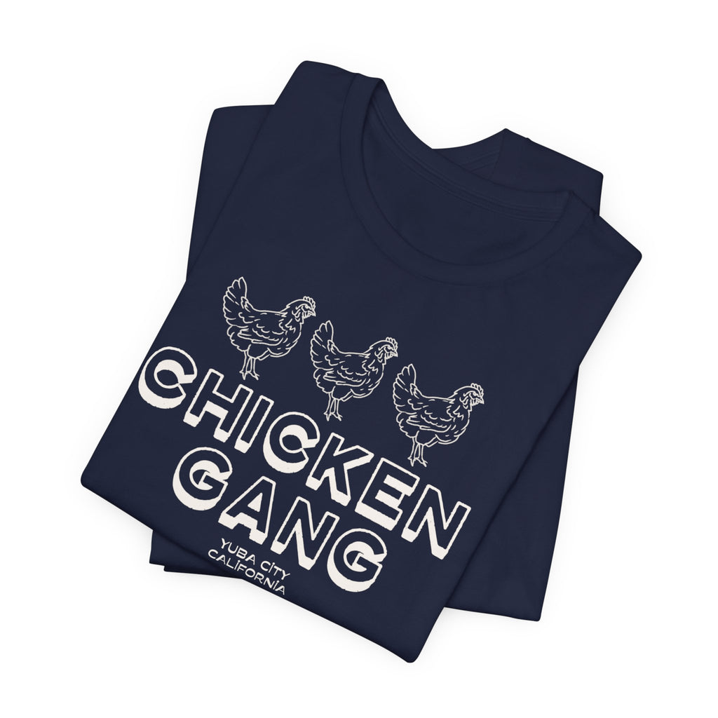 Yuba City Chicken Gang T-Shirt — Hand Drawn Hen Farm Tee for Yuba City