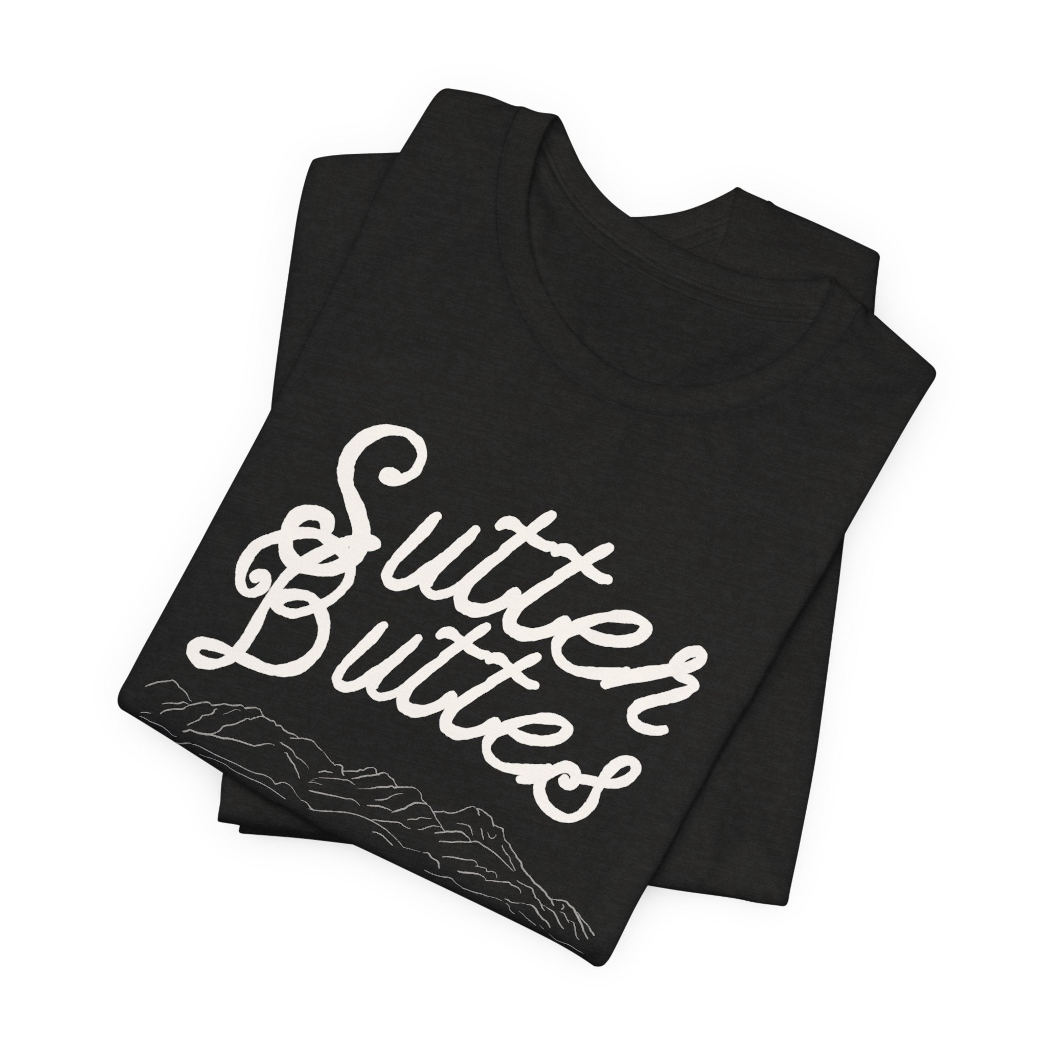 Sutter Buttes Tee — "Sutter Buttes: The World’s Smallest Mountain Range" Retro Graphic T‑Shirt