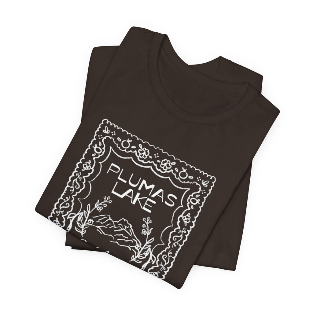 Plumas Lake Hand Drawn Stamp T‑Shirt