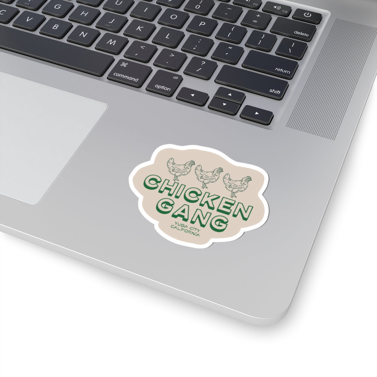 Chicken Gang Sticker — Retro Farm Vibe Kiss-Cut Sticker (Yuba City, California)