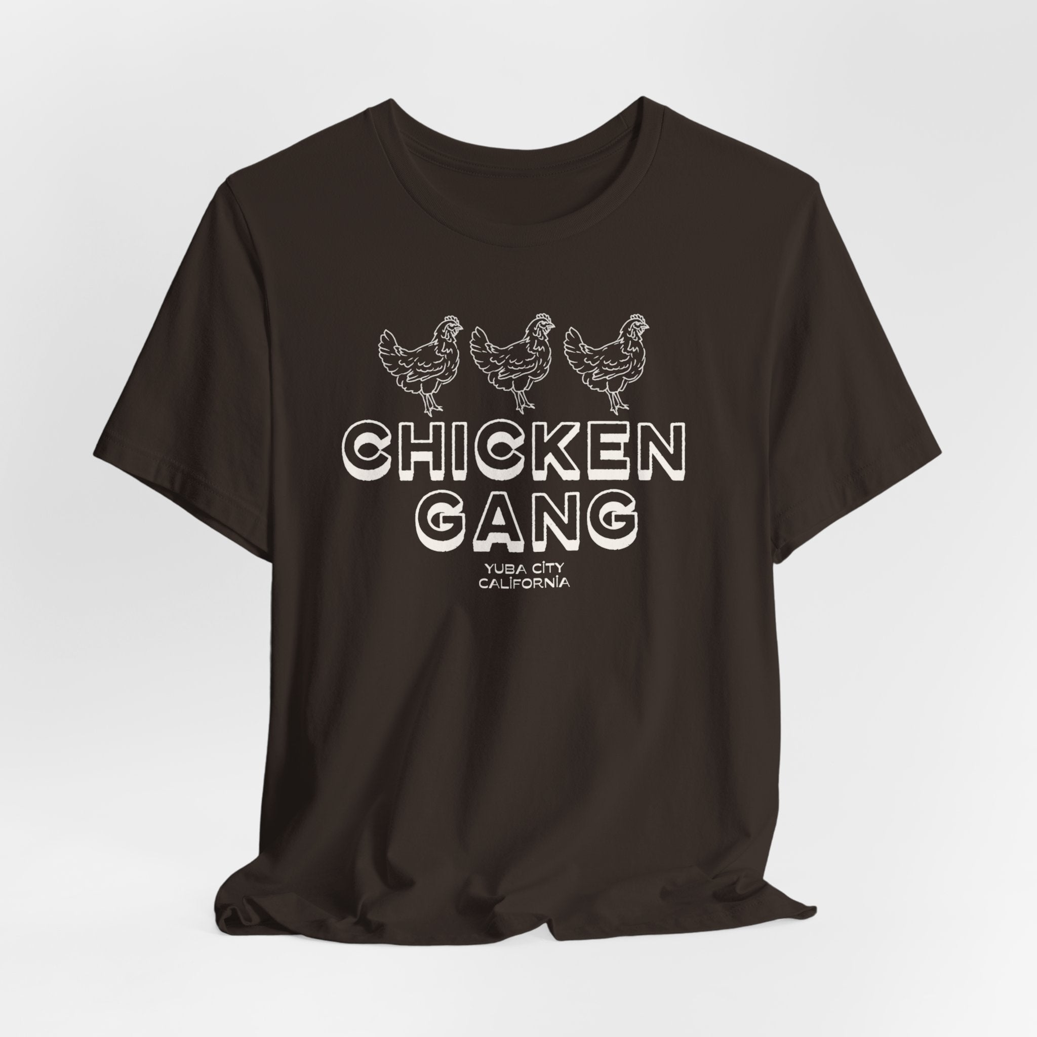 Yuba City Chicken Gang T-Shirt — Hand Drawn Hen Farm Tee for Yuba City