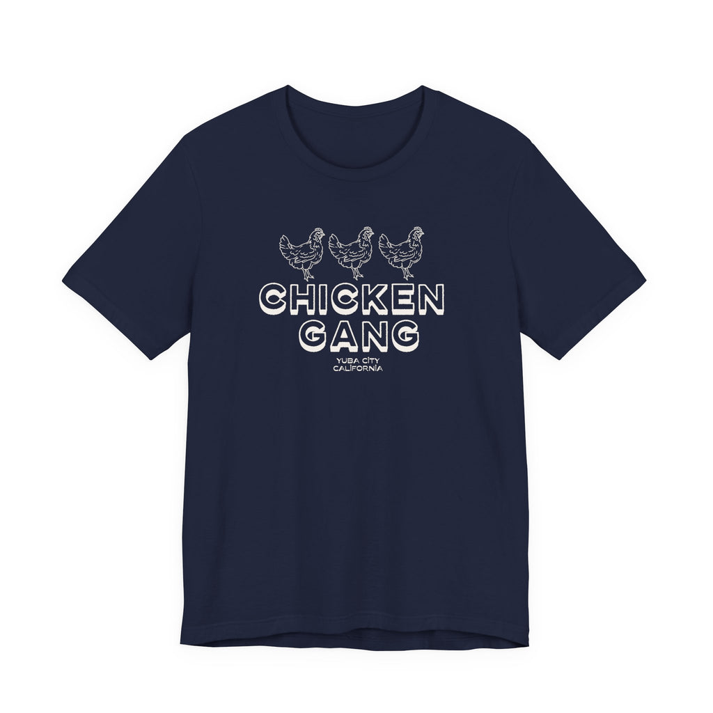 Yuba City Chicken Gang T-Shirt — Hand Drawn Hen Farm Tee for Yuba City