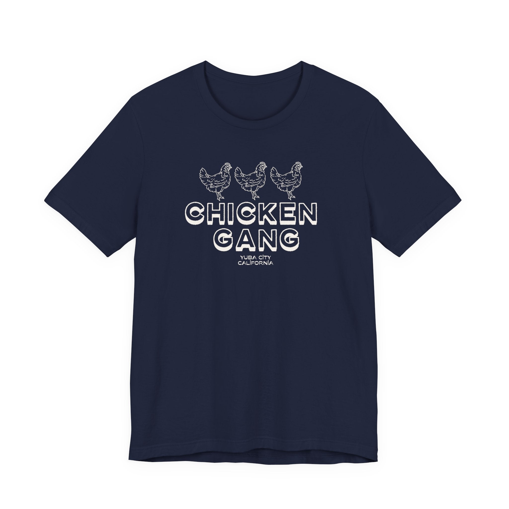 Yuba City Chicken Gang T-Shirt — Hand Drawn Hen Farm Tee for Yuba City