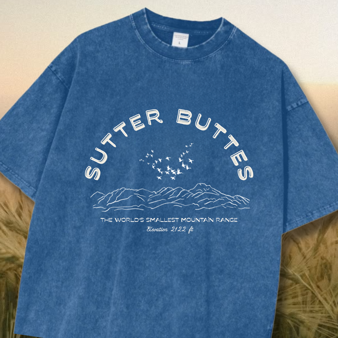 Sutter Buttes Graphic Tee – Vintage Mountain Range Shirt