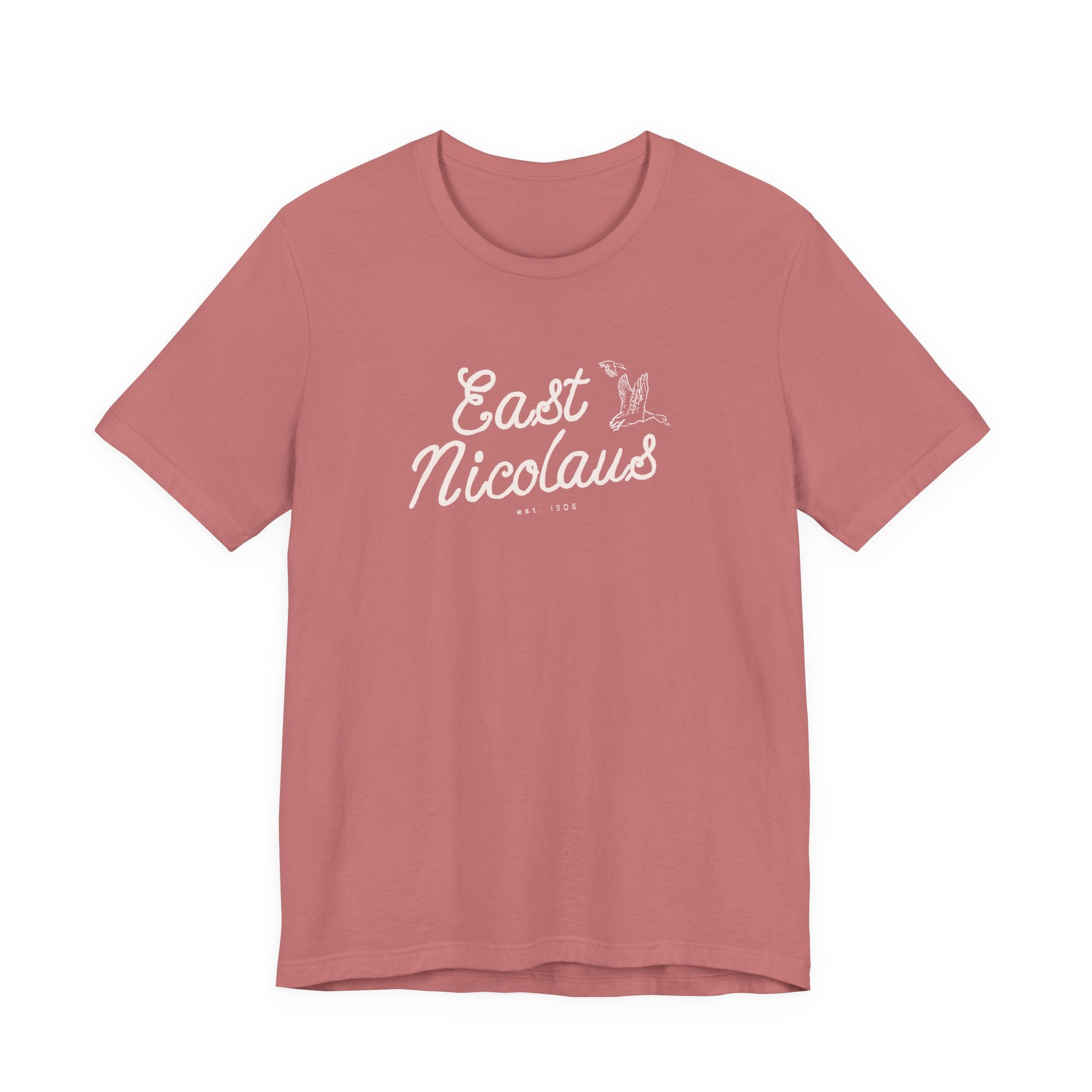 East Nicolaus Vintage Script T‑Shirt — Retro SmallTown Tee