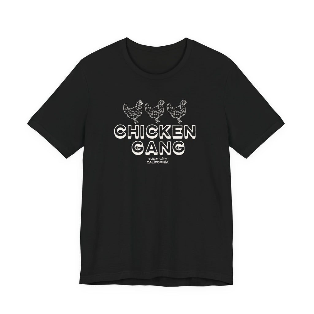Yuba City Chicken Gang T-Shirt — Hand Drawn Hen Farm Tee for Yuba City