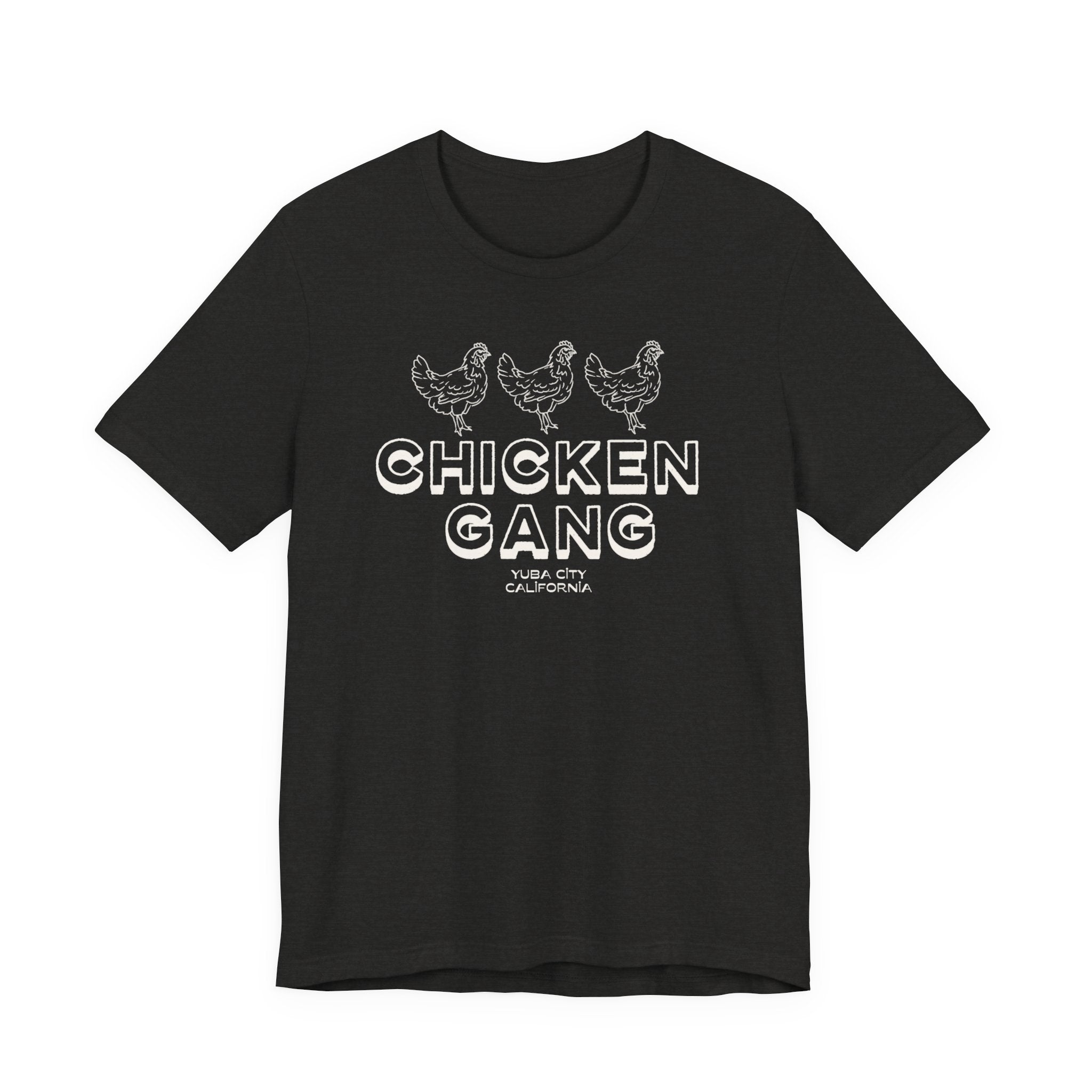 Yuba City Chicken Gang T-Shirt — Hand Drawn Hen Farm Tee for Yuba City