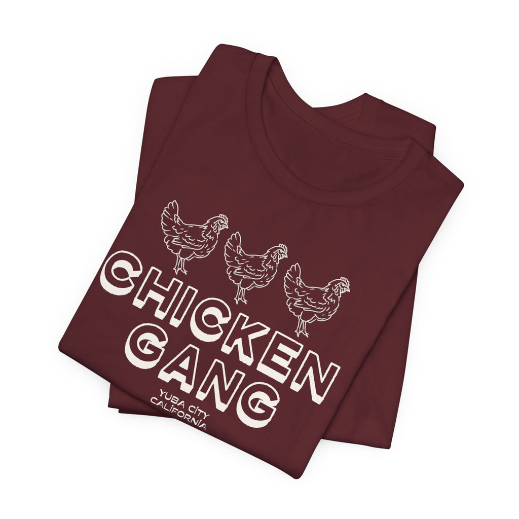 Yuba City Chicken Gang T-Shirt — Hand Drawn Hen Farm Tee for Yuba City