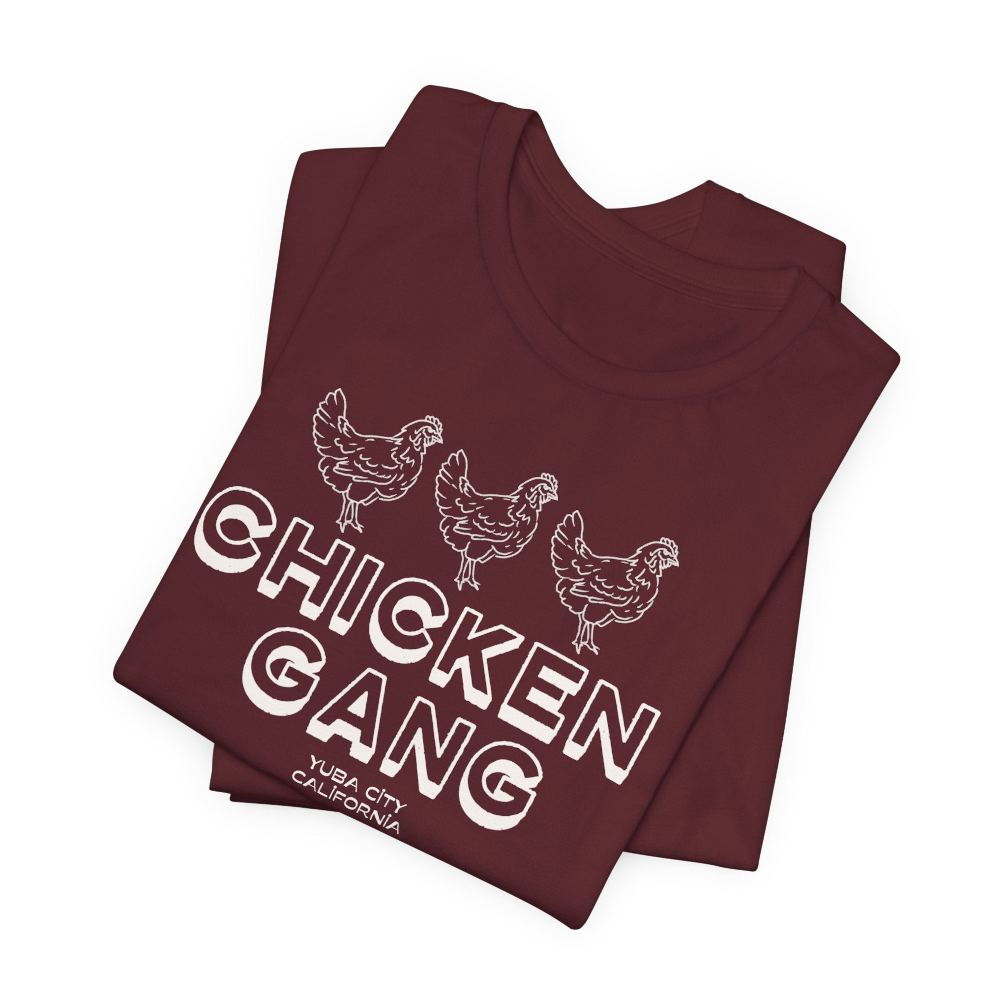 Yuba City Chicken Gang T-Shirt — Hand Drawn Hen Farm Tee for Yuba City
