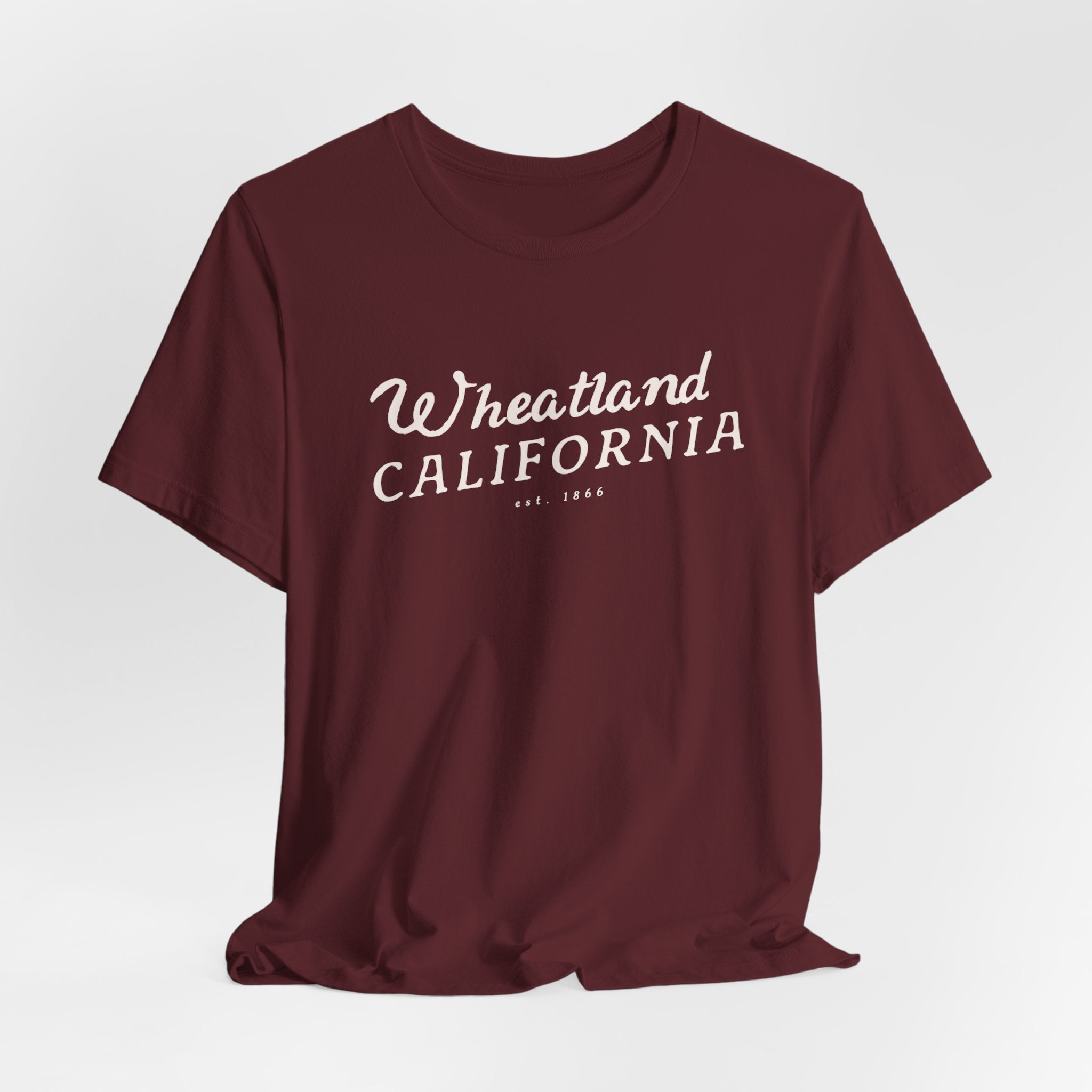 Wheatland California Vintage Script Tee — Retro Small Town Pride T-Shirt
