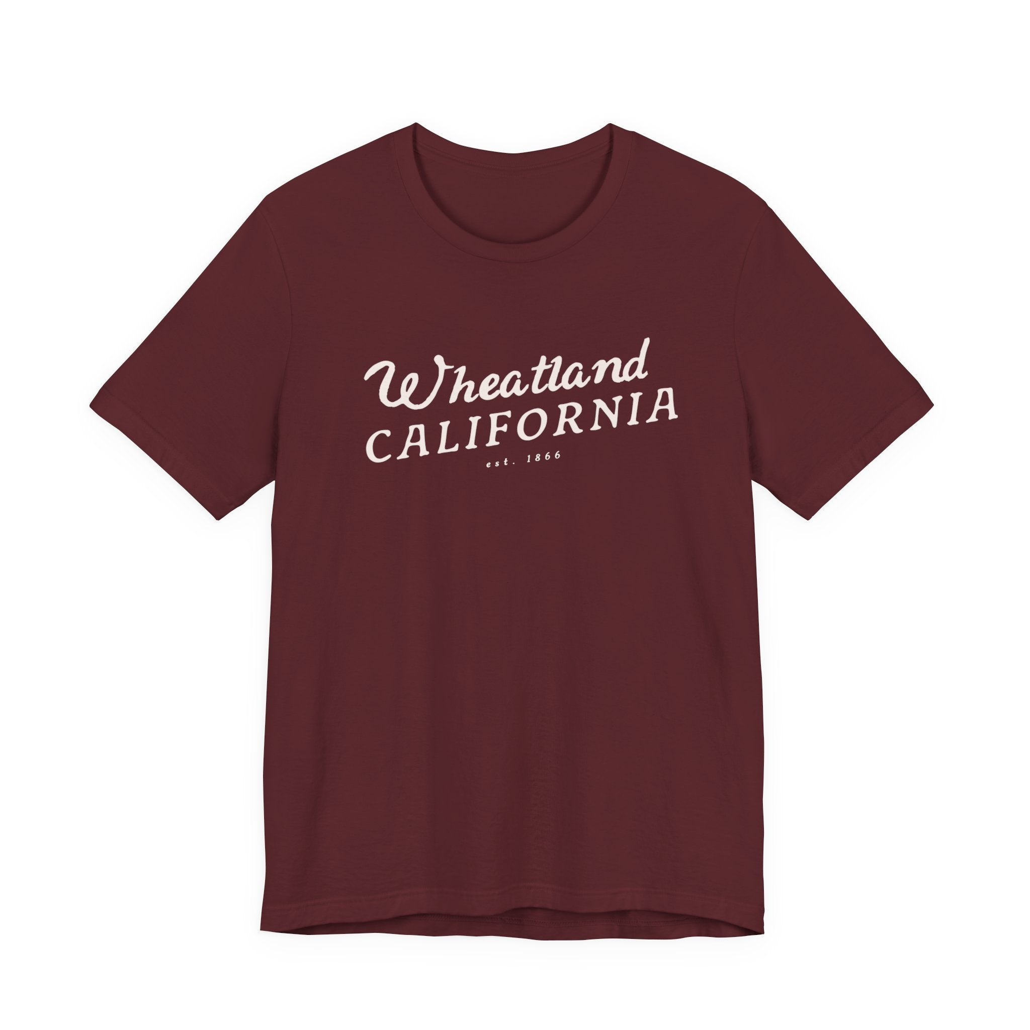 Wheatland California Vintage Script Tee — Retro Small Town Pride T-Shirt