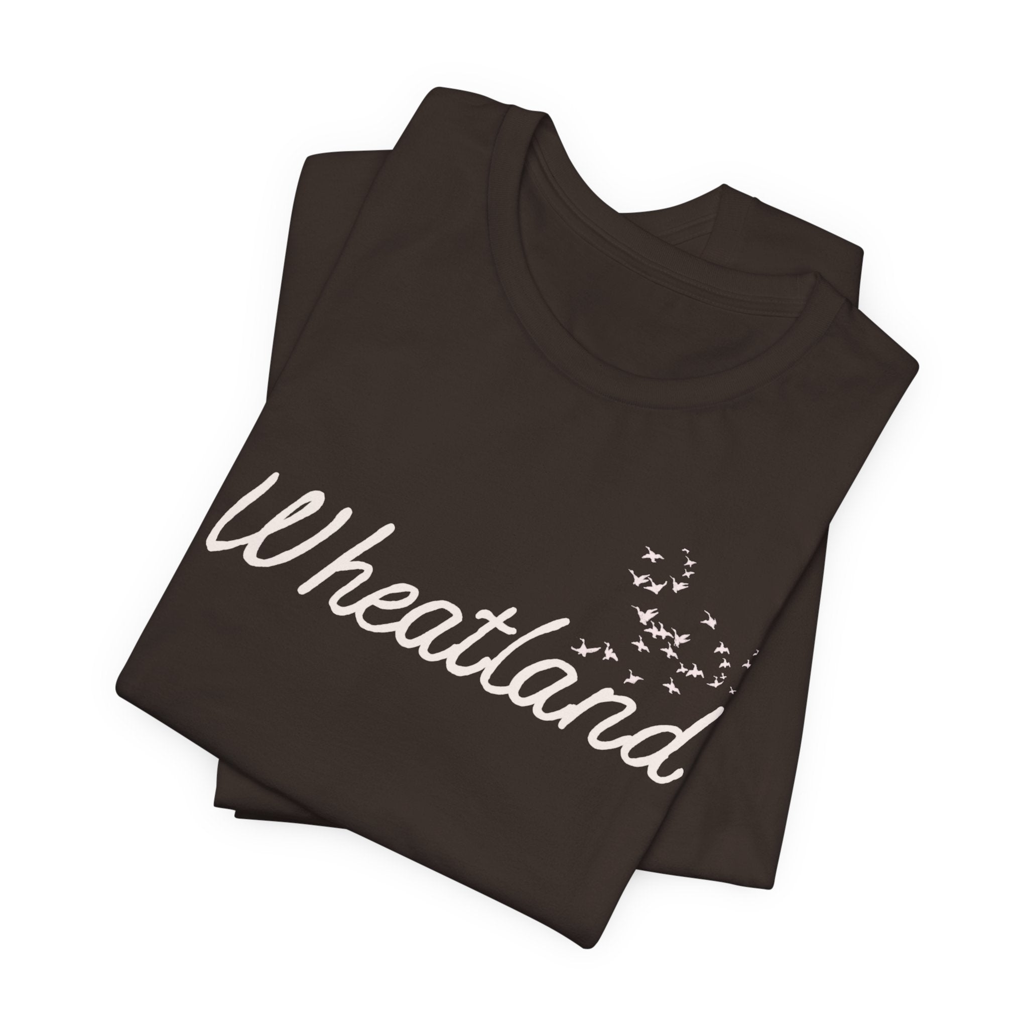 Winter Birds Wheatland Script Tee — Casual Town Name T‑Shirt